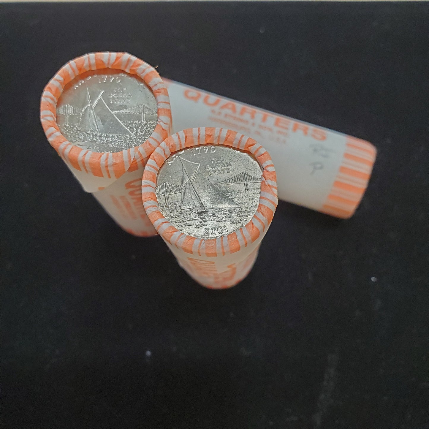 1 Unopened Bank Uncirculated Roll 2001 P Rhode Island Statehood Quarters OBW 40 coins