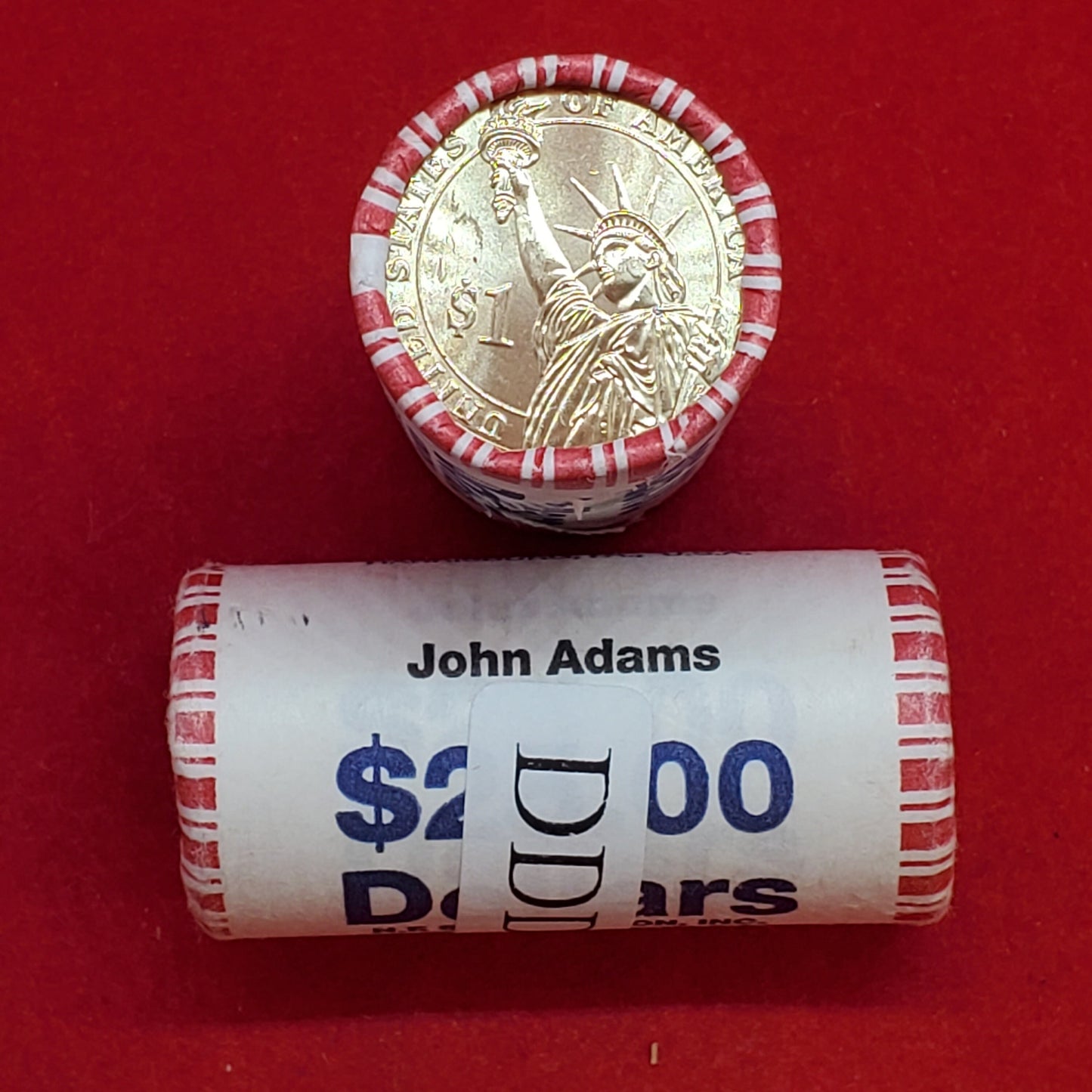2007 D John Adams Presidential Dollar Roll of 25 Coins Uncirculated Unopened