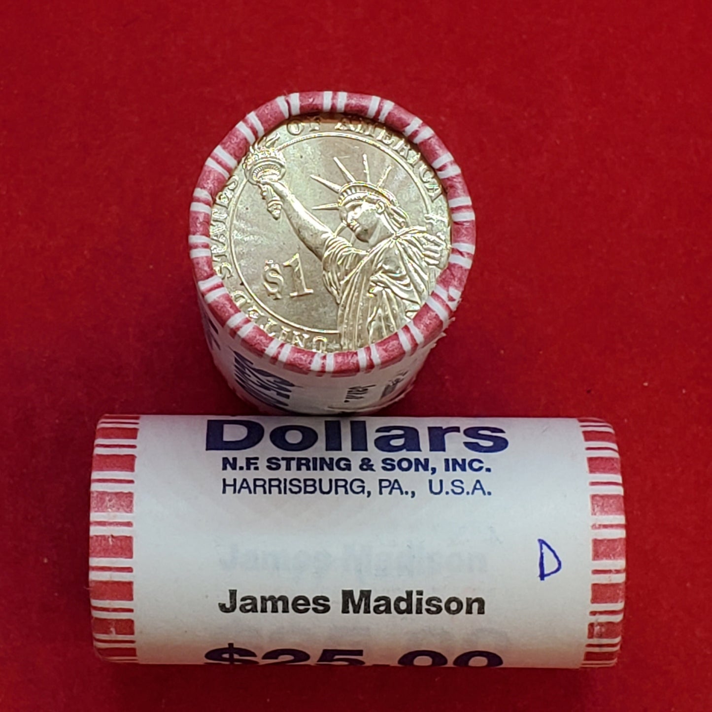 2007 D James Madison Presidential Dollar Roll of 25 Coins Uncirculated Unopened