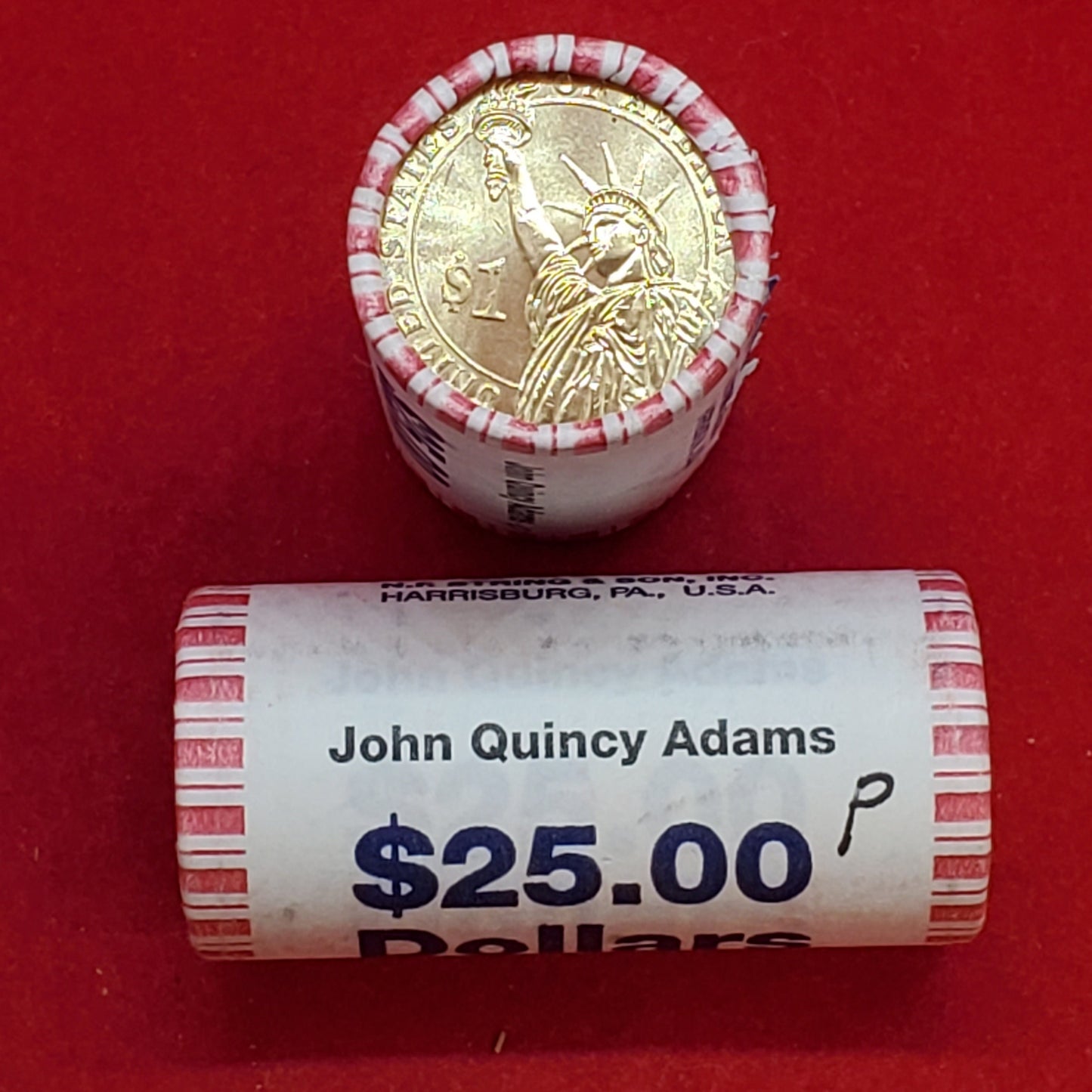 2008 P John Quincy Adams Presidential Dollar Roll of 25 Coins Uncirculated Unopened