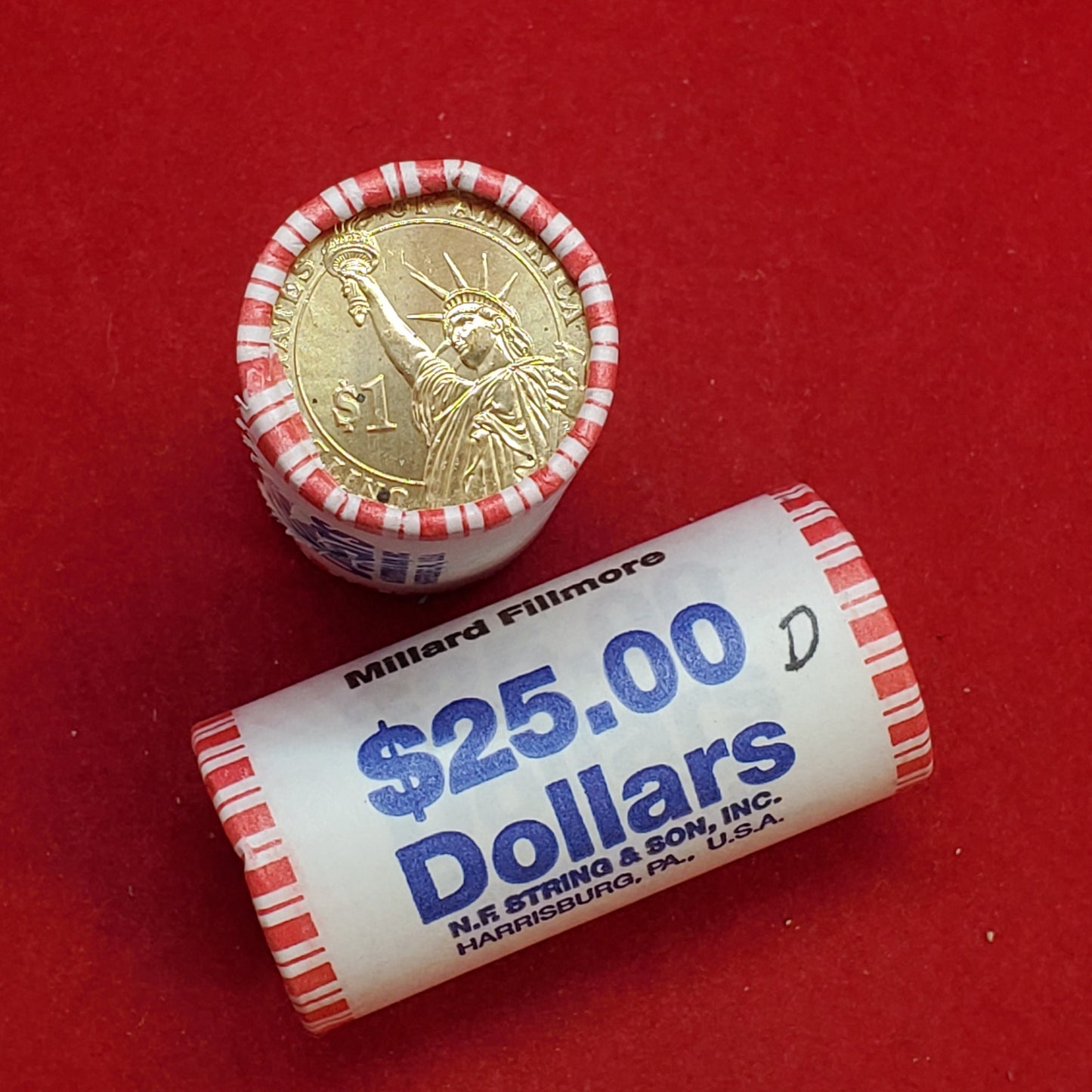 2010 D Millard Fillmore Presidential Dollar Roll of 25 Coins Uncirculated Unopened
