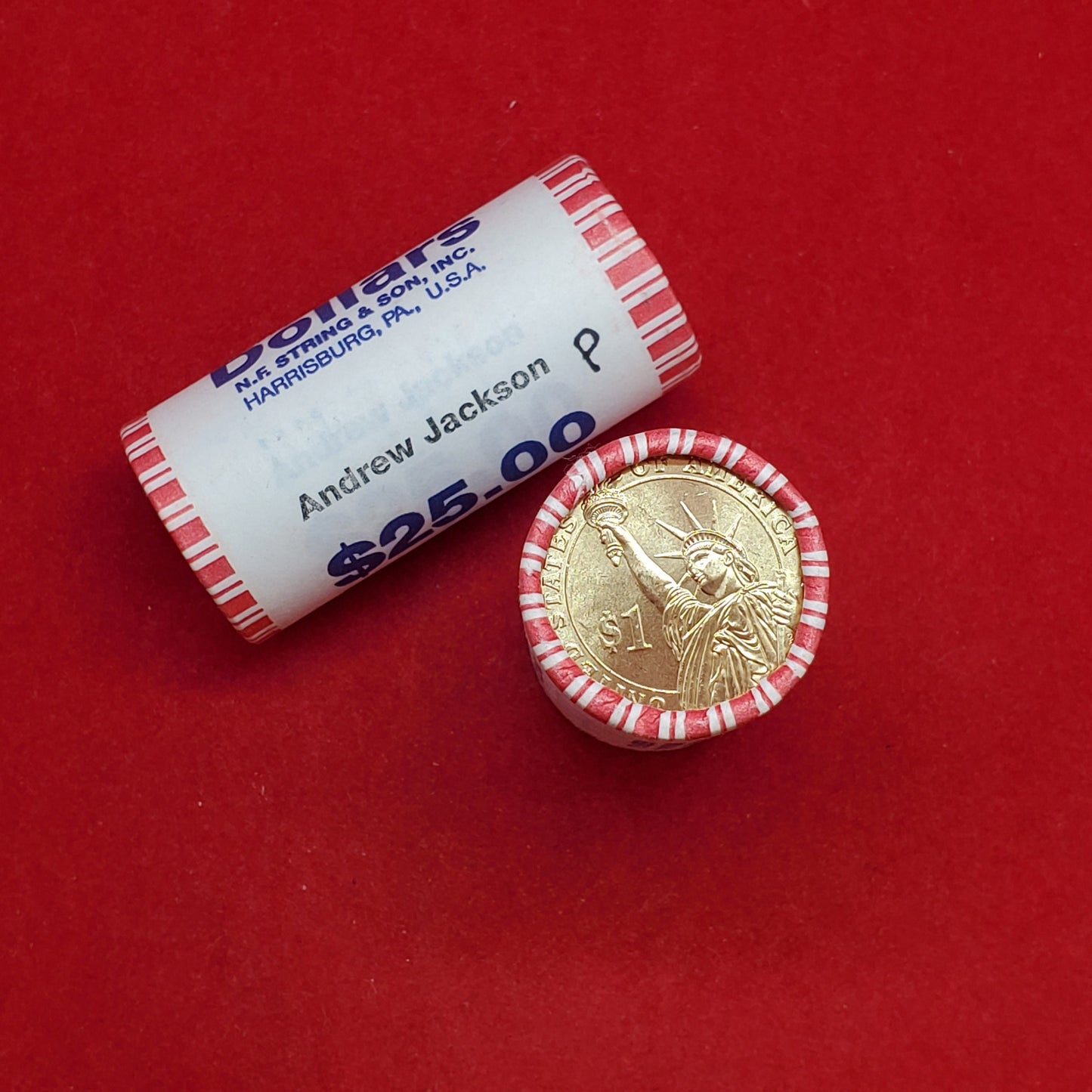 2008 P Andrew Jackson Presidential Dollar Roll of 25 Coins Uncirculated Unopened