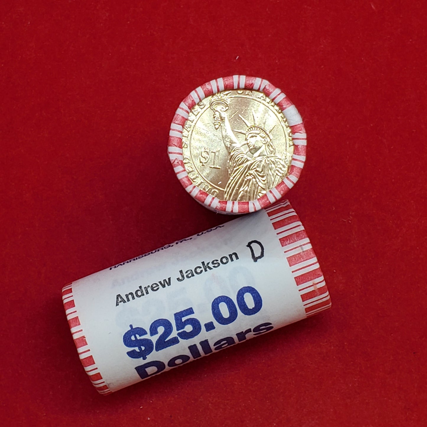 2008 D Andrew Jackson Presidential Dollar Roll of 25 Coins Uncirculated Unopened