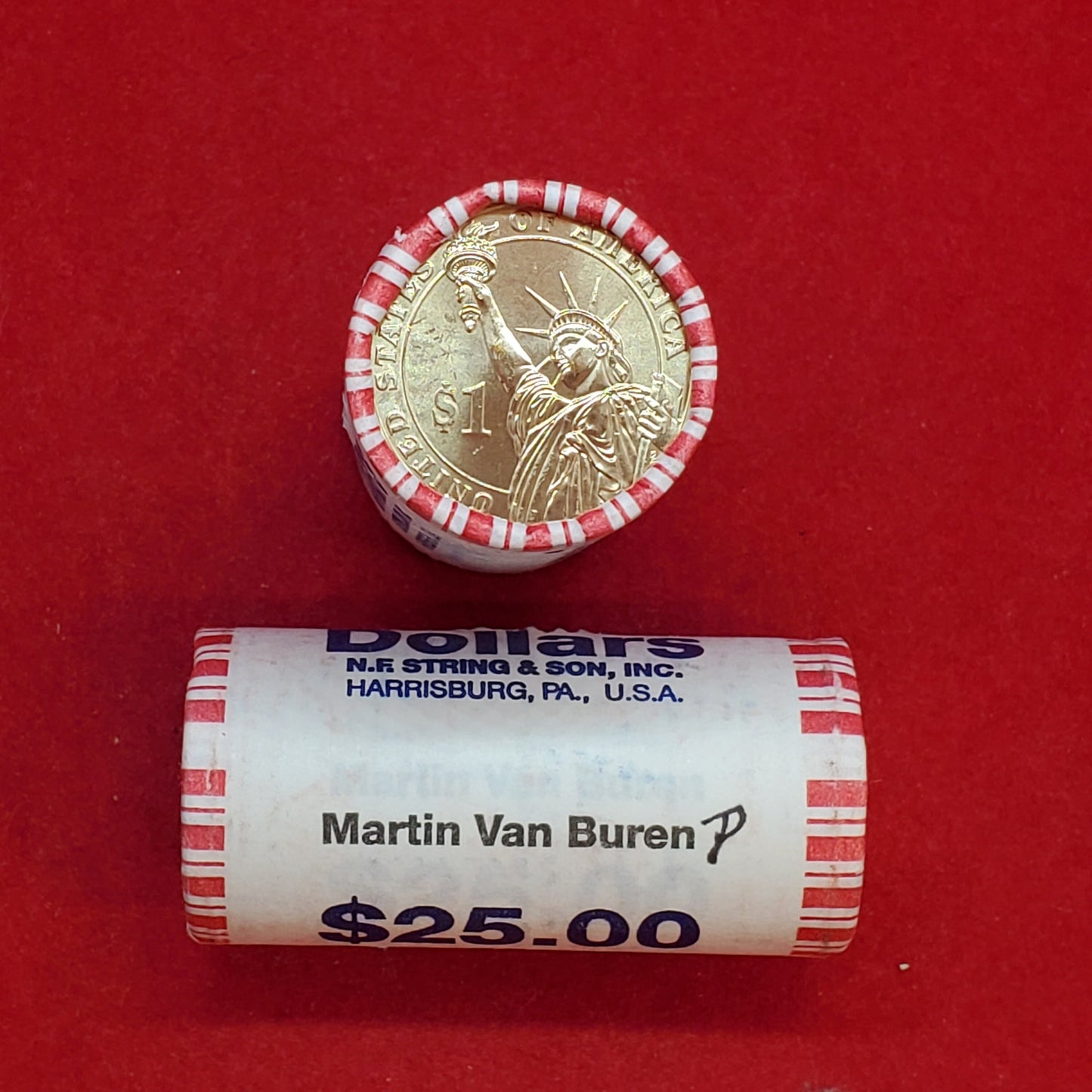 2008 P Martin Van Buren Presidential Dollar Roll of 25 Coins Uncirculated Unopened