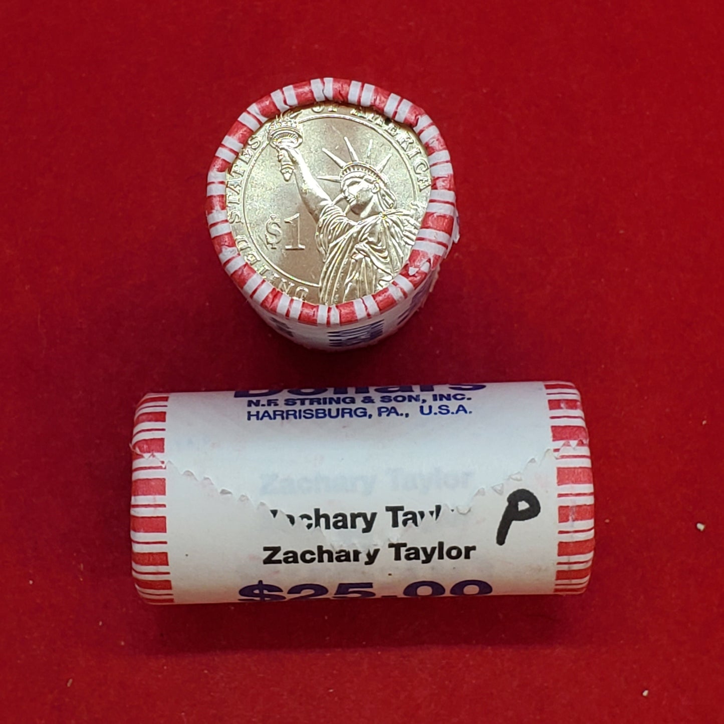 2009 P Zachary Taylor Presidential Dollar Roll of 25 Coins Uncirculated Unopened
