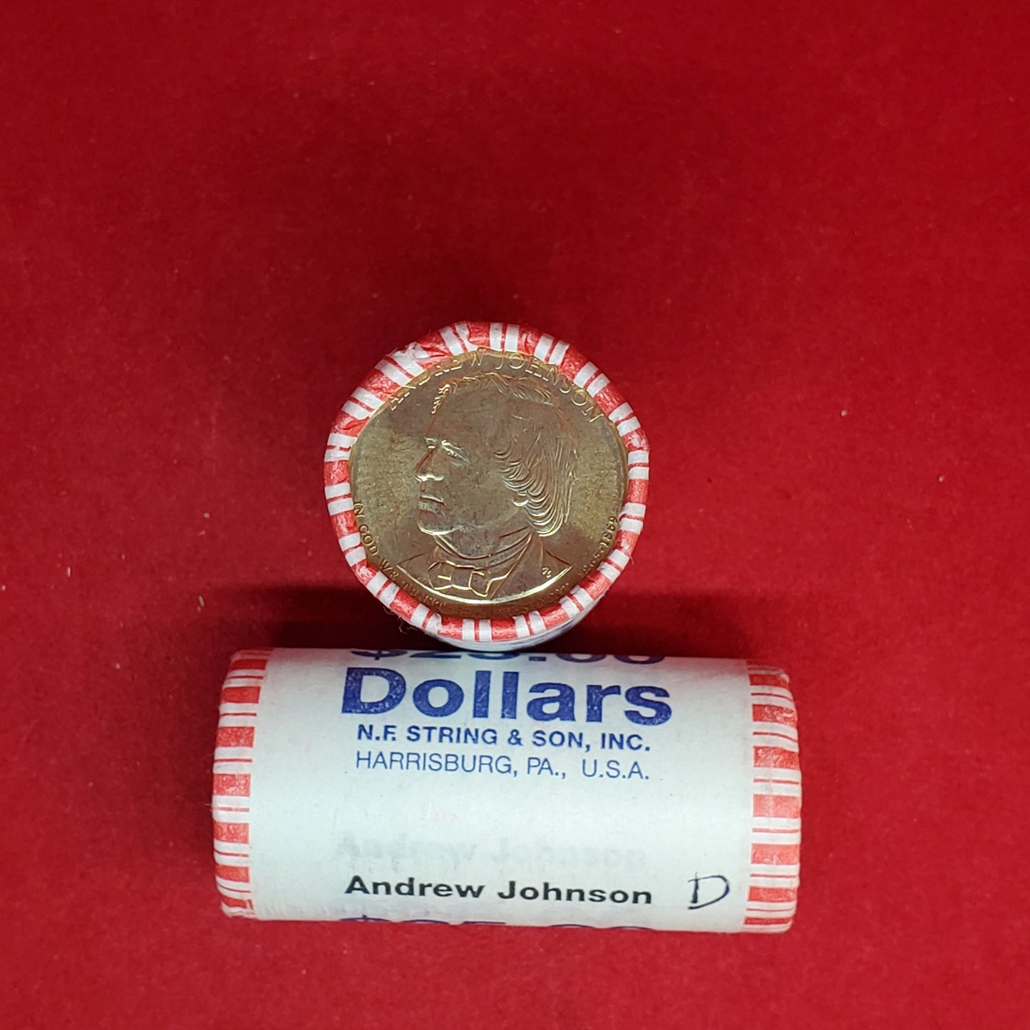 2011 D Andrew Johnson Presidential Dollar Roll of 25 Coins Uncirculated Unopened