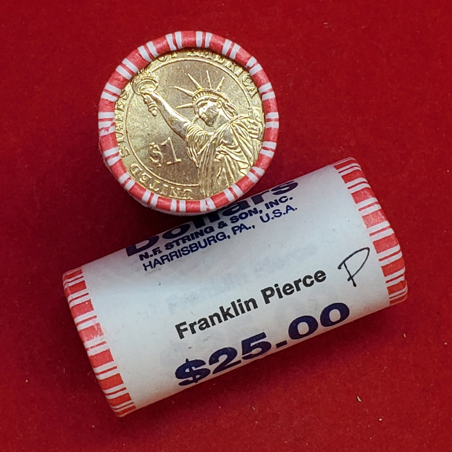 2010 P Franklin Pierce Presidential Dollar Roll of 25 Coins Uncirculated Unopened