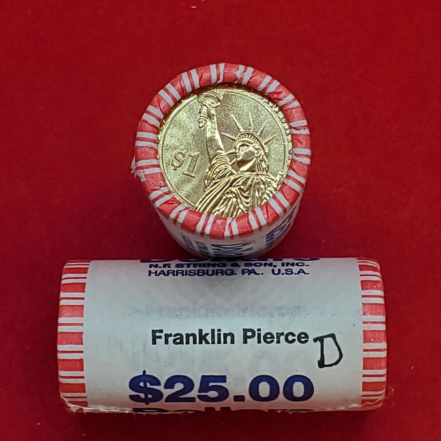 2010 D Franklin Pierce Presidential Dollar Roll of 25 Coins Uncirculated Unopened