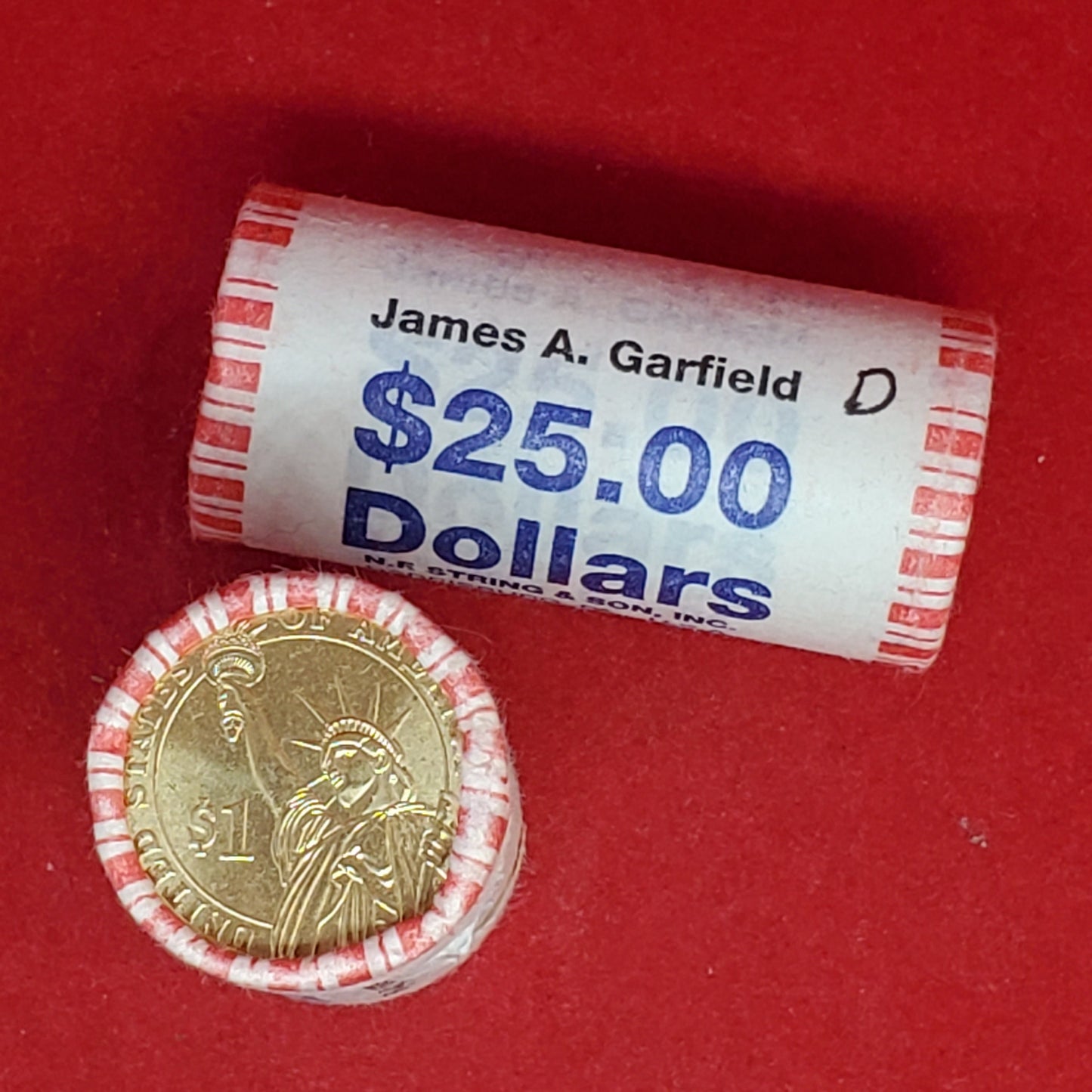 2011 D James Garfield Presidential Dollar Roll of 25 Coins Uncirculated Unopened
