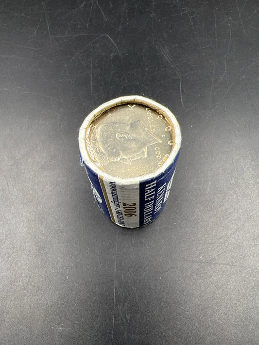 2006 P 20 coin Kennedy 50c Half Dollar Clad Coin OWB Bank Roll Torn Wrapper