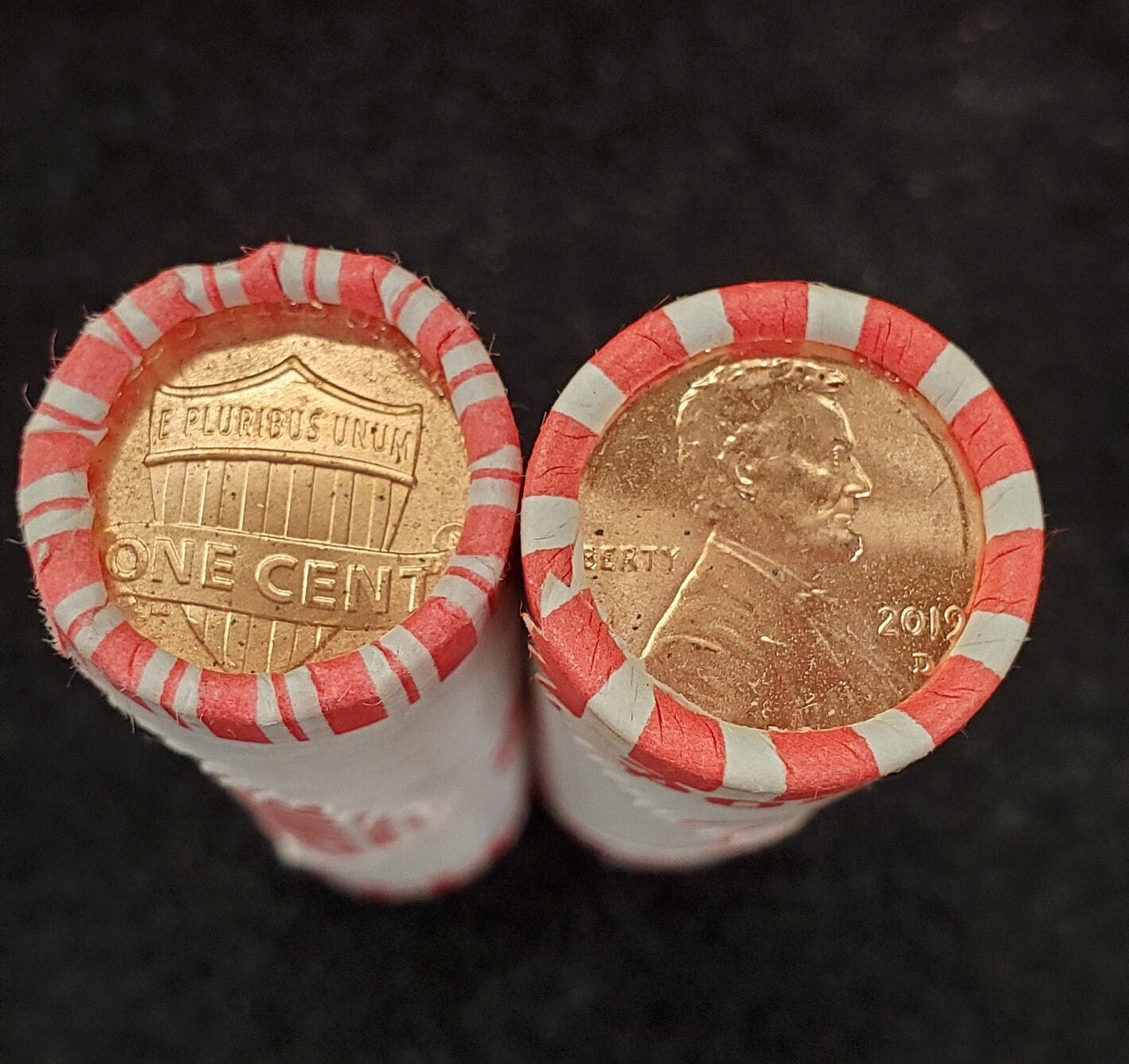 2 Rolls 2019 P and D Lincoln Cent Rolls in Original Bank Wrap Uncirculated