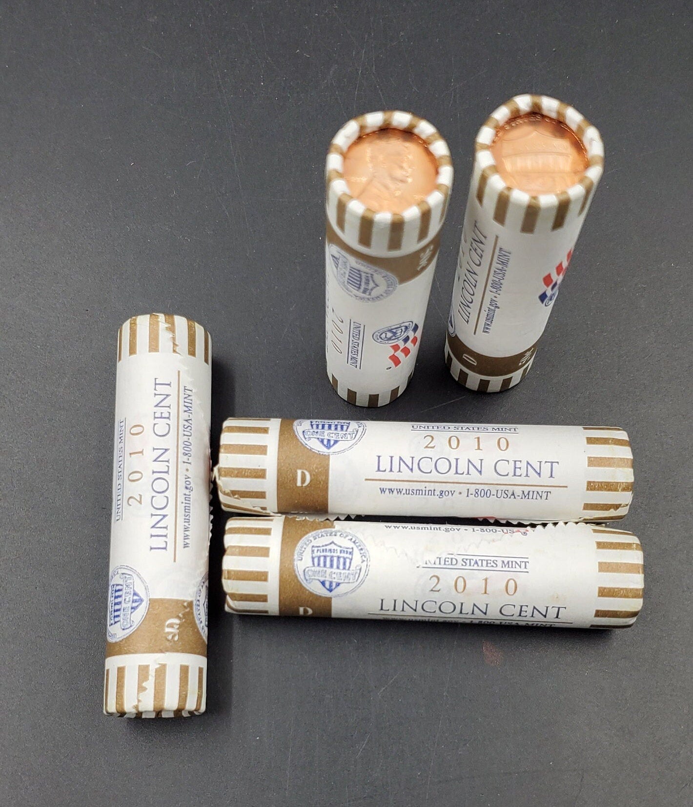 1 Unopened 2010 D 1C Lincoln Shield Cent Penny Roll BU in Original US Mint Wrap
