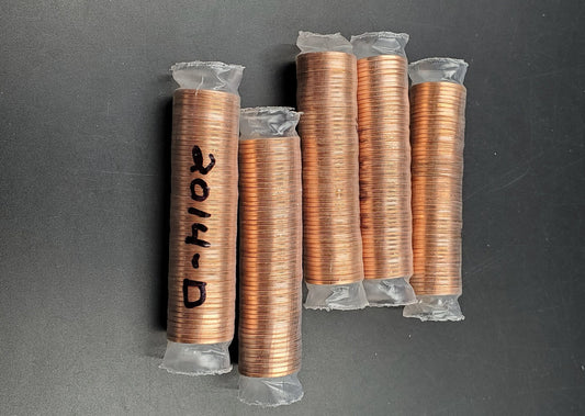 1 Unopened 2014 D Lincoln Shield Cent Penny BU Roll in Plastic Wrap Uncirculated 50 Coins