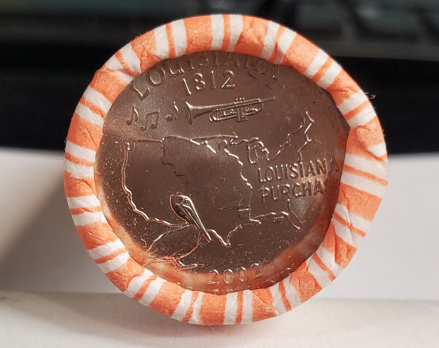1 Unopened Bank Uncirculated Roll 2002 P Louisiana Statehood Quarters OBW 40 coins