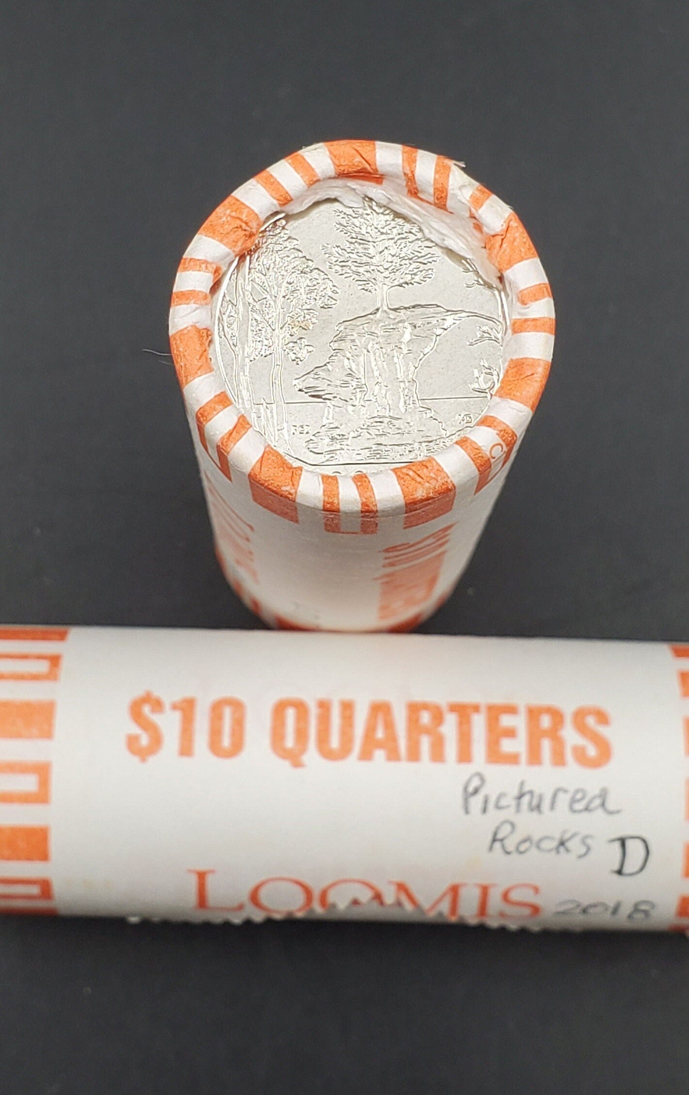 1 Unopened Bank Uncirculated Roll 2018 D Pictured Rocks National Lakeshore Park (Michigan)" America the Beautiful " Quarters OBW