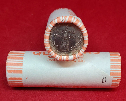 1 Unopened Bank Uncirculated Roll 2000 D Maryland Statehood Quarters OBW 40 coins