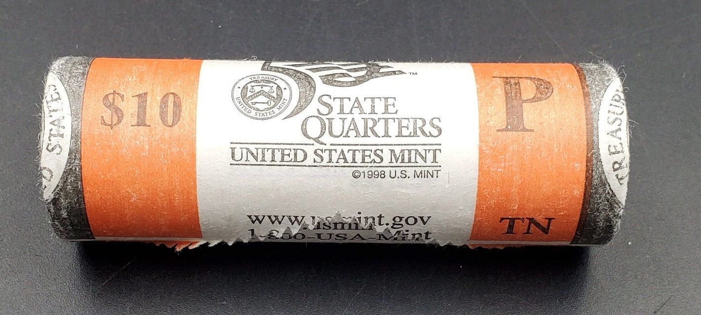 1 Unopened US Mint WRAPPER Uncirculated Roll 2002 P Tennessee Statehood Quarters OBW 40 coins