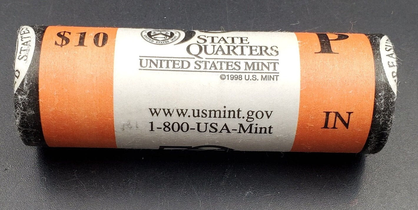 1 Unopened US Mint WRAPPED Uncirculated Roll 2002 P Indiana Statehood Quarters