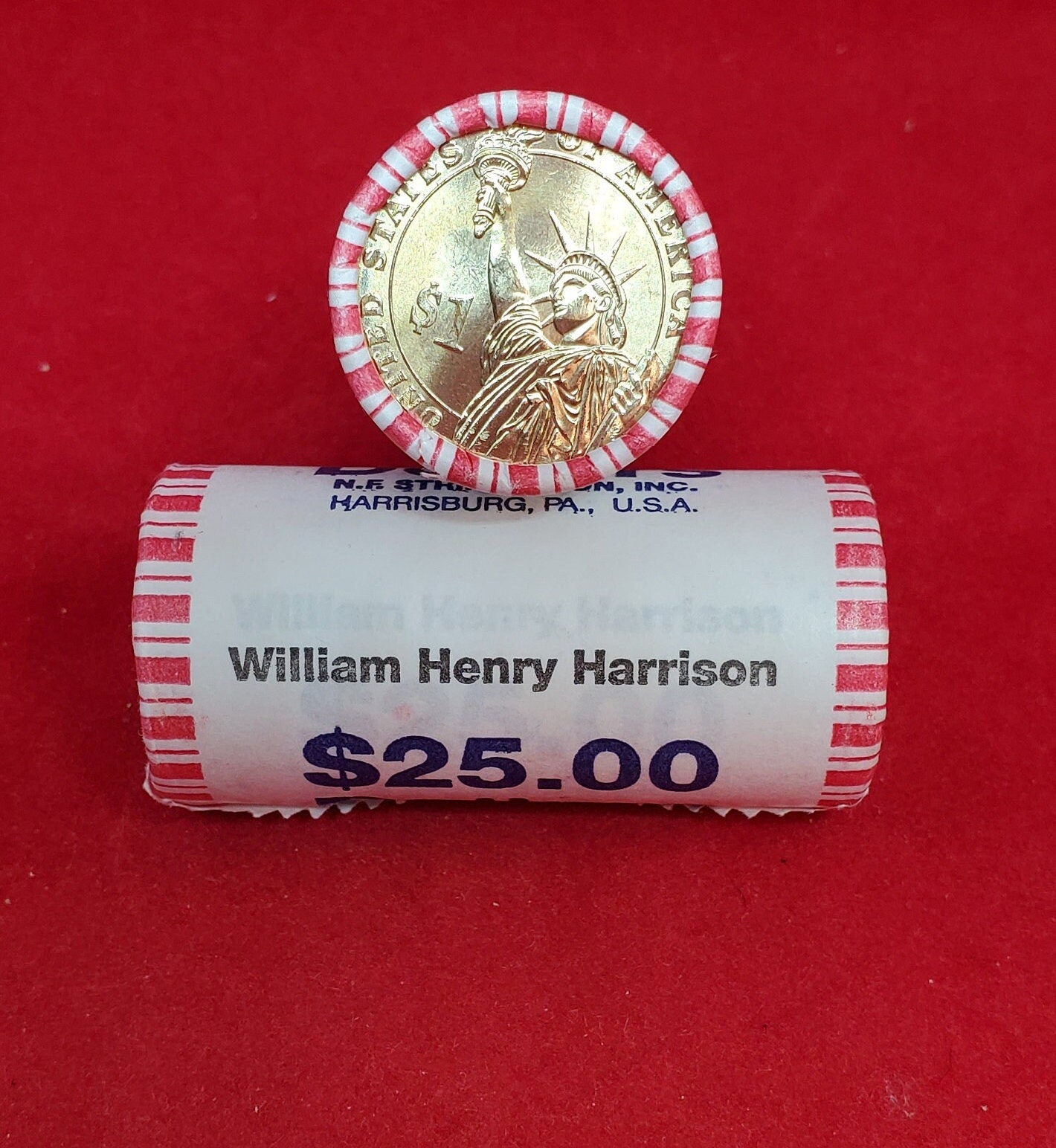 2009 P William H. Harrison Presidential Dollar Roll of 25 Coins Uncirculated Unopened