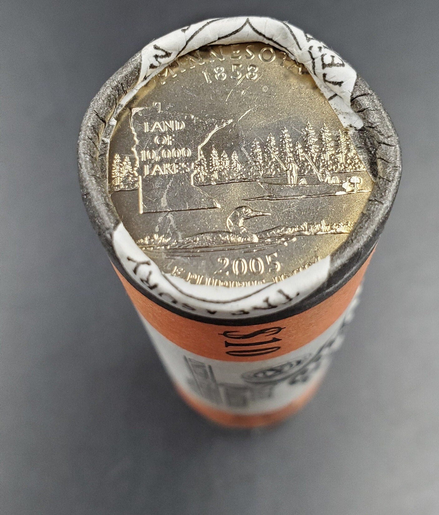 1 Unopened US Mint Uncirculated Roll 2005 P Minnesota Statehood Quarters OBW 40 coins