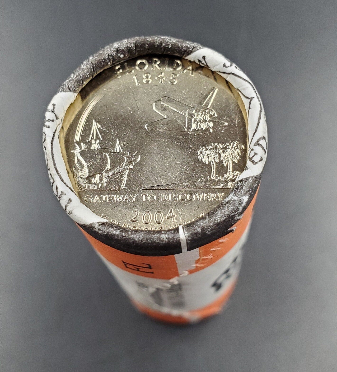 1 Unopened US Mint Uncirculated Roll 2004 P Florida Statehood Quarters OBW 40 coins