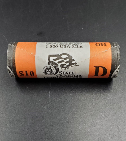 1 Unopened Bank Uncirculated Roll 2002 D Ohio Statehood Quarters OBW 40 coins