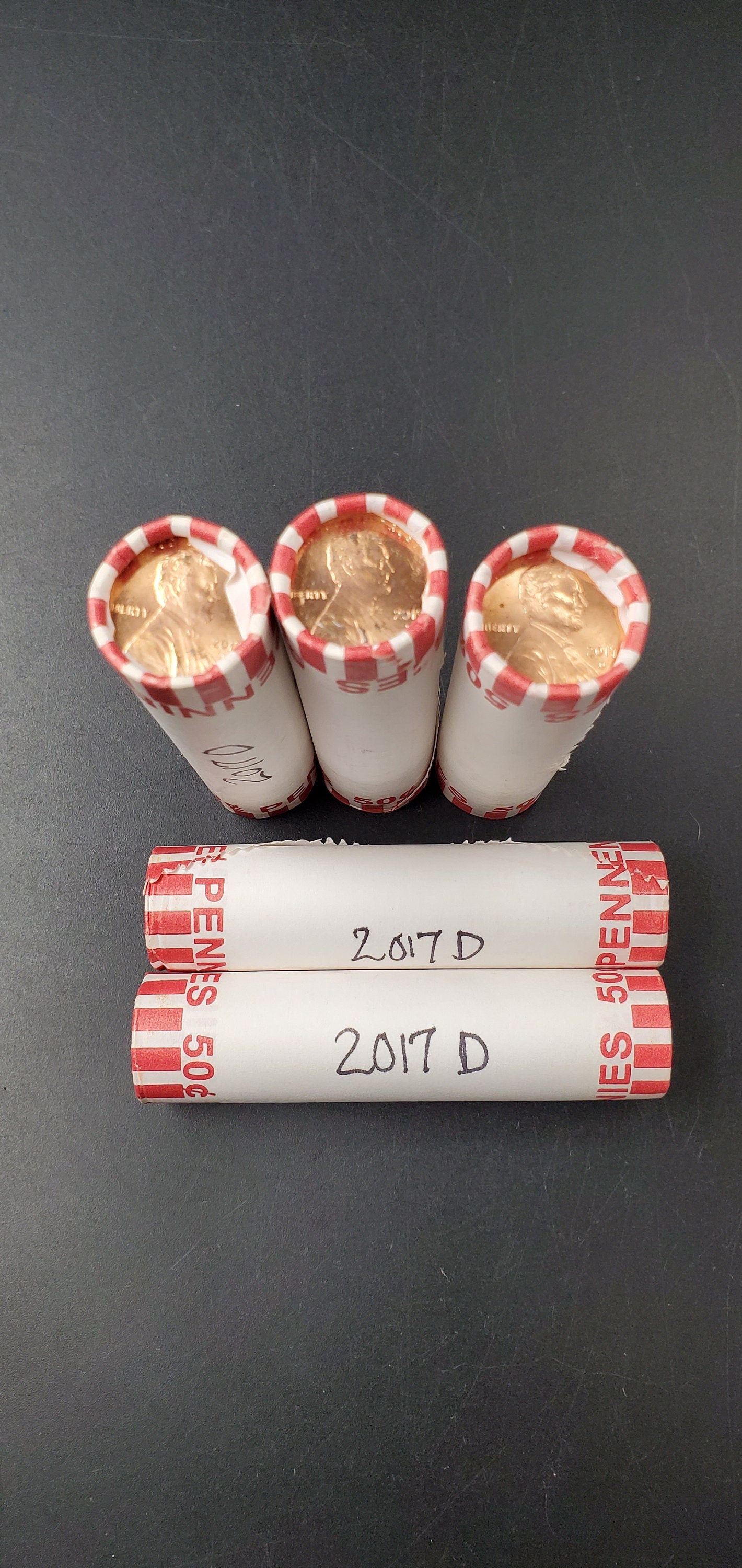 1 Unopened 2017 D Lincoln Memorial Cent Penny BU in Bank Wrap Uncirculated 50 Coins roll