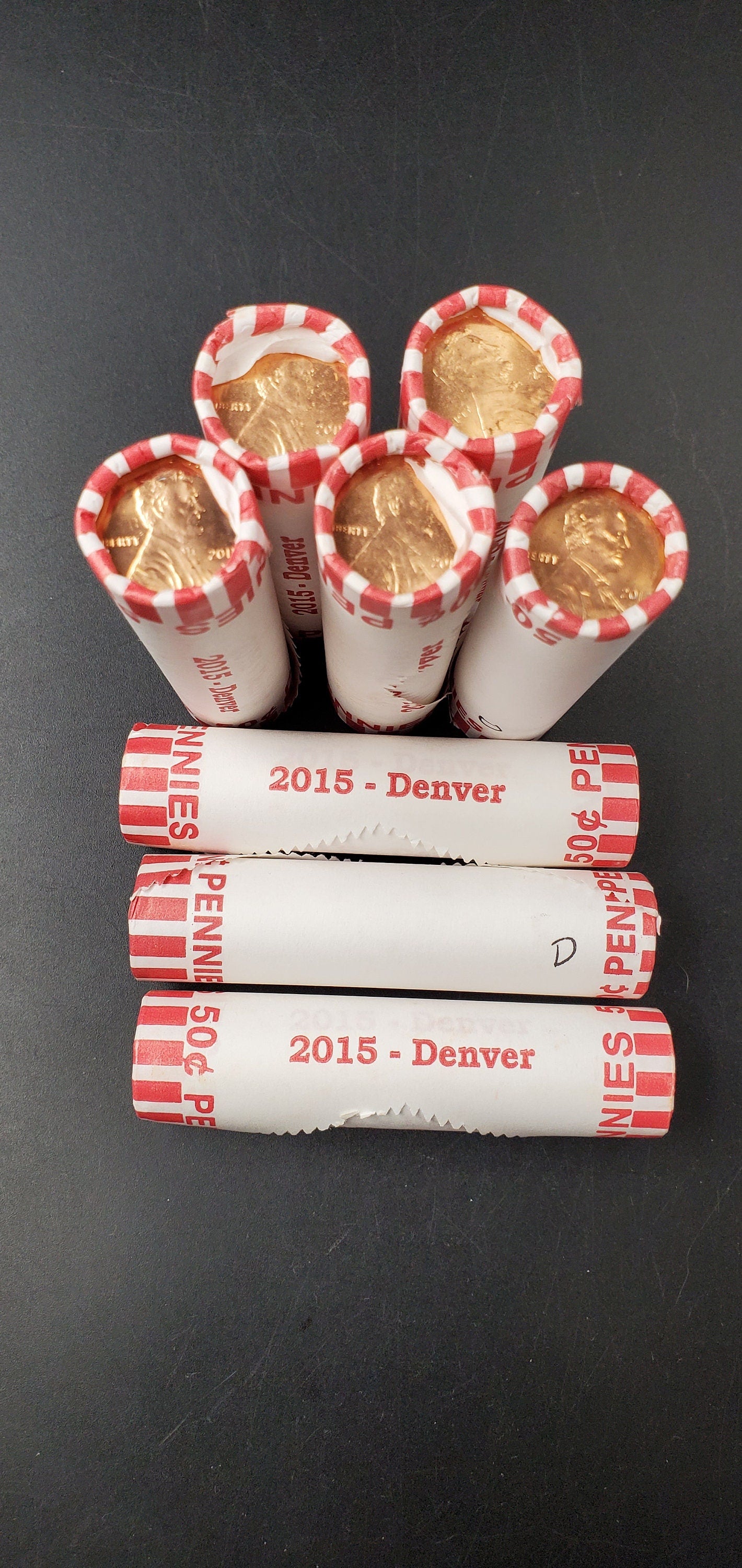 1 Unopened 2015 D Lincoln Shield Cent Penny BU Roll in Bank Wrap Uncirculated 50 Coins