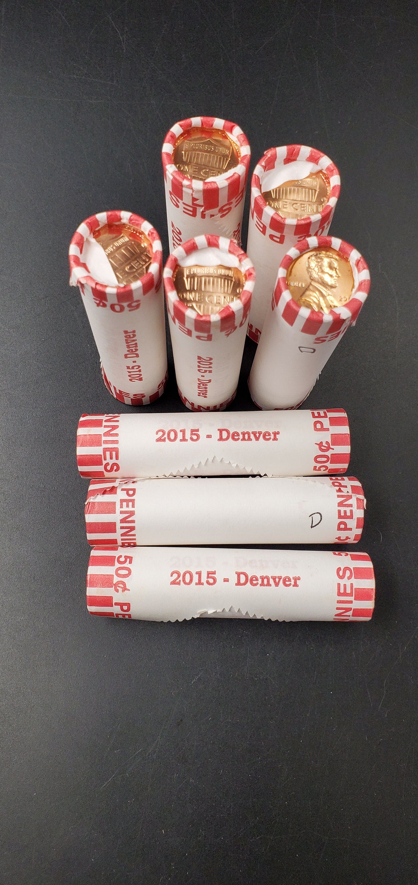 1 Unopened 2015 D Lincoln Shield Cent Penny BU Roll in Bank Wrap Uncirculated 50 Coins