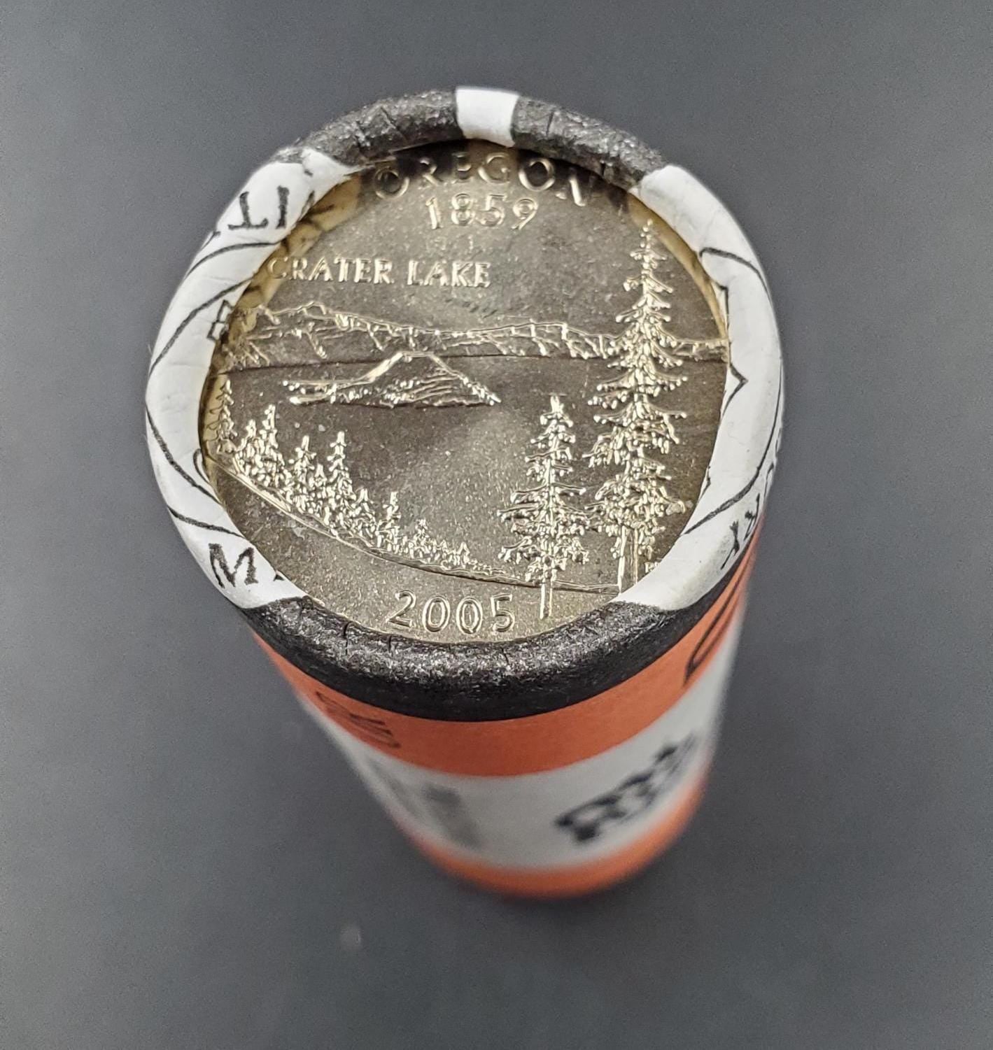 1 Unopened US Mint Uncirculated Roll 2005 D Oregon Statehood Quarters OBW 40 coins