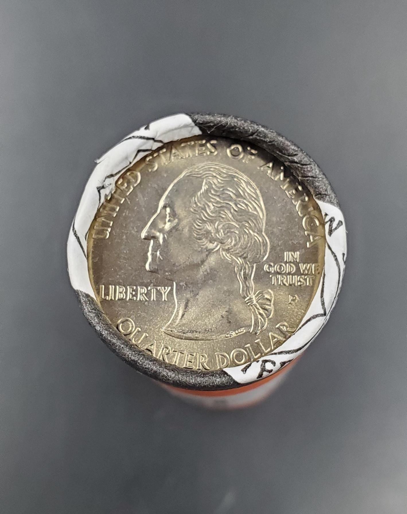 1 Unopened US Mint Uncirculated Roll 2005 P West Virginia Statehood Quarters OBW 40 coins (Heat or Tail)