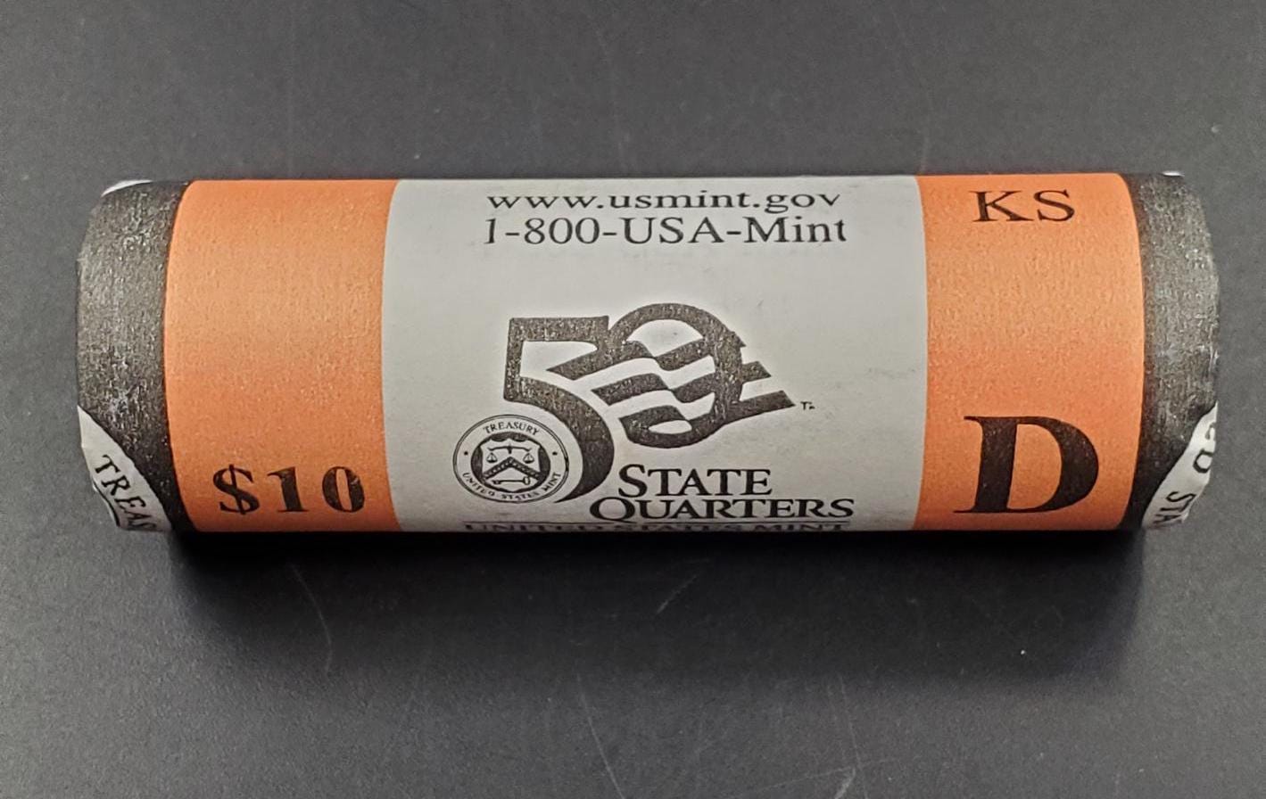 1 Unopened US Mint Uncirculated Roll 2005 D Kansas Statehood Quarters OBW 40 coins