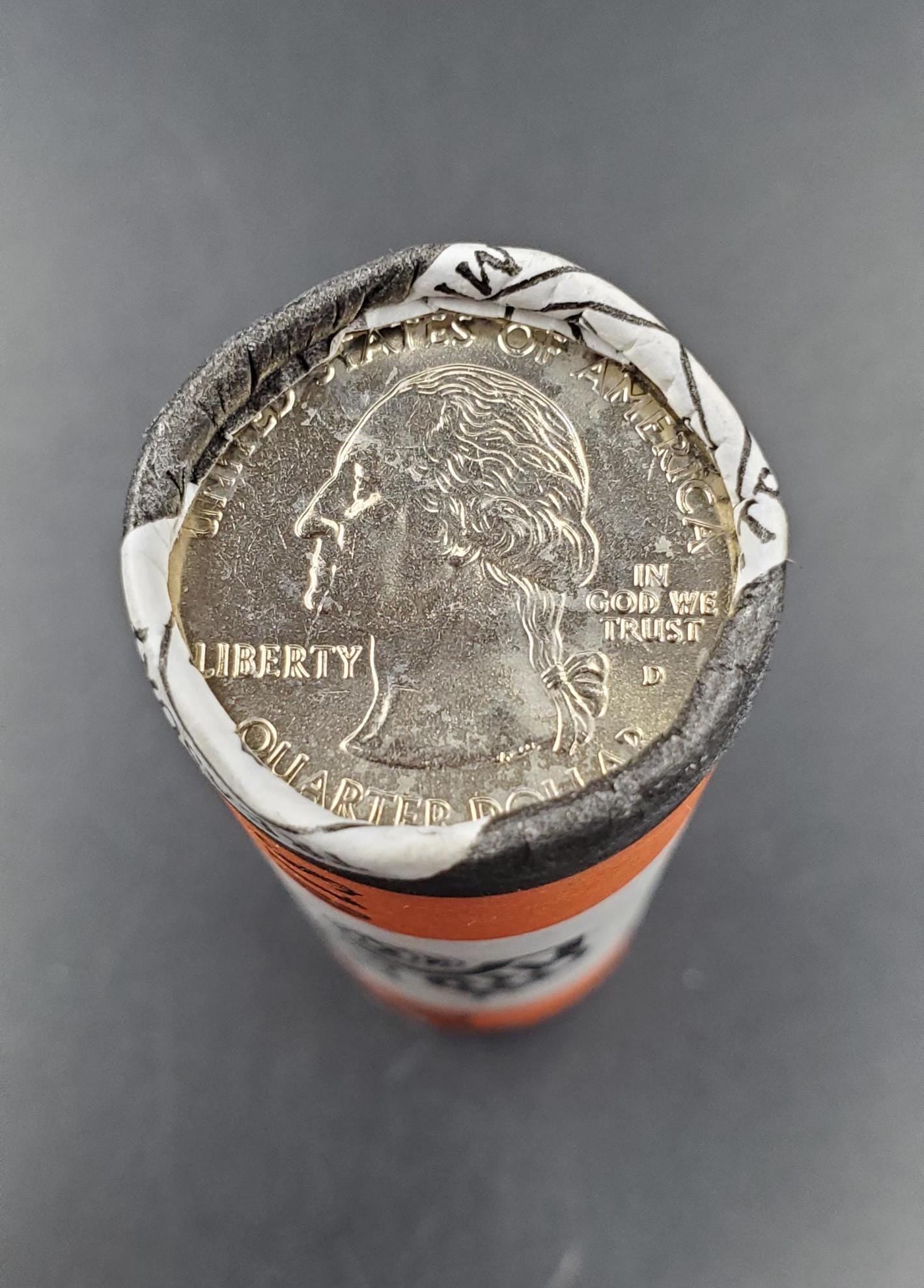 1 Unopened US Mint Uncirculated Roll 2005 D West Virginia Statehood Quarters OBW 40 coins (head or Tail)