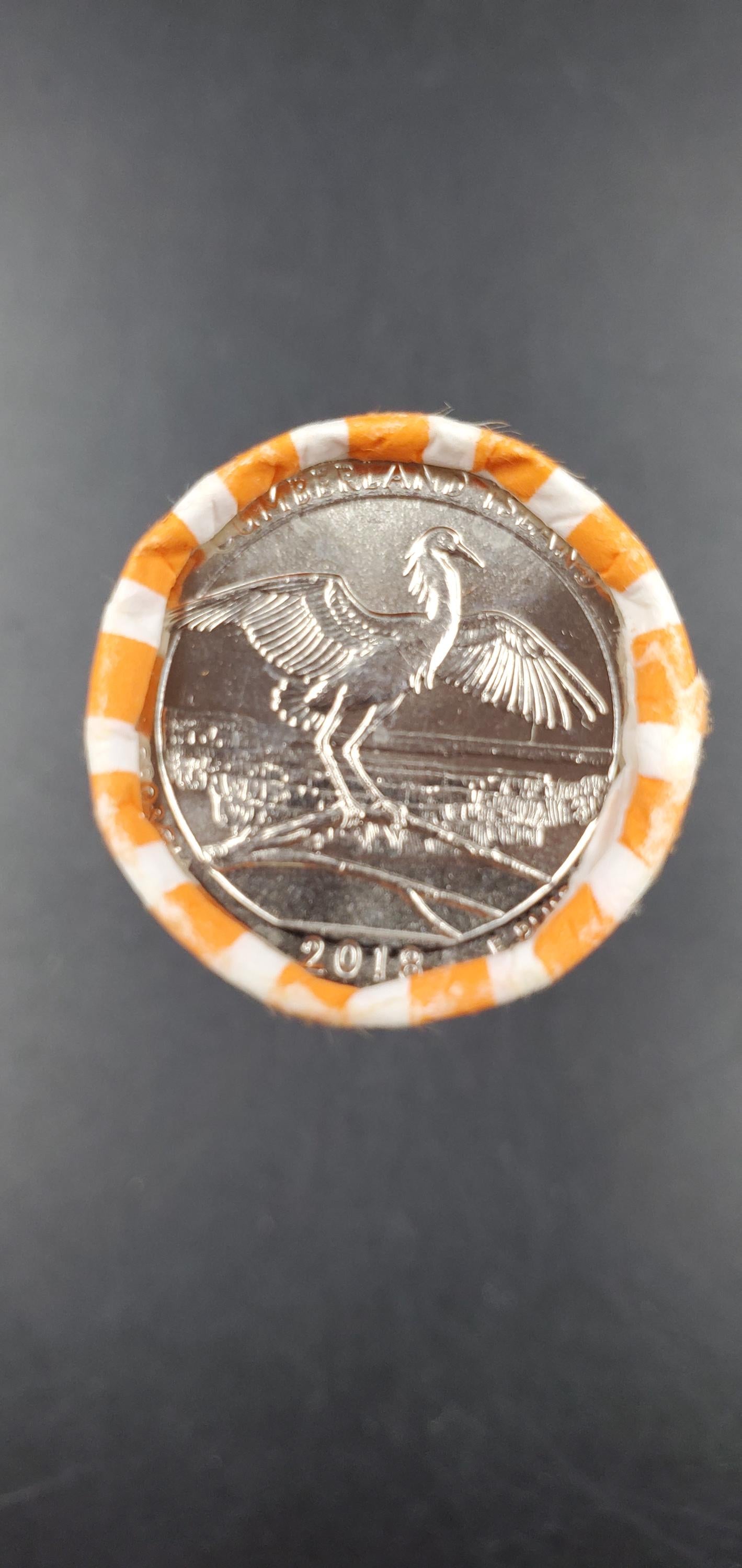 1 Unopened Bank Uncirculated Roll 2018 D Cumberland Island National Park Quarter America the Beautiful " Quarters OBW