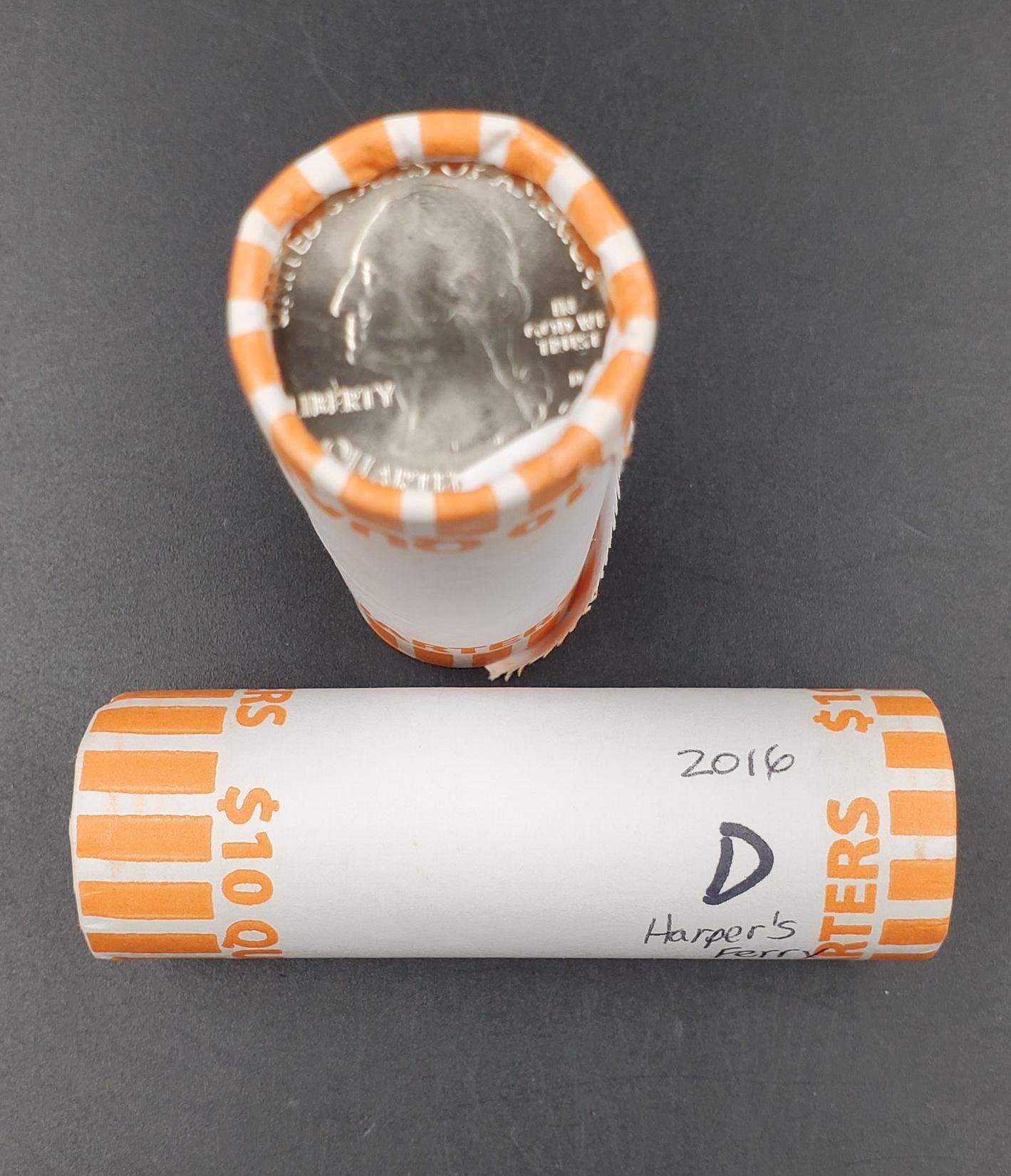 1 Bank Wrapped Uncirculated Roll 2016 D Harper's Ferry National Park " America the Beautiful " Quarters OBW