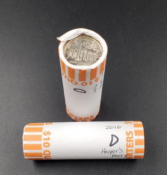 1 Bank Wrapped Uncirculated Roll 2016 D Harper's Ferry National Park  " America the Beautiful " Quarters OBW