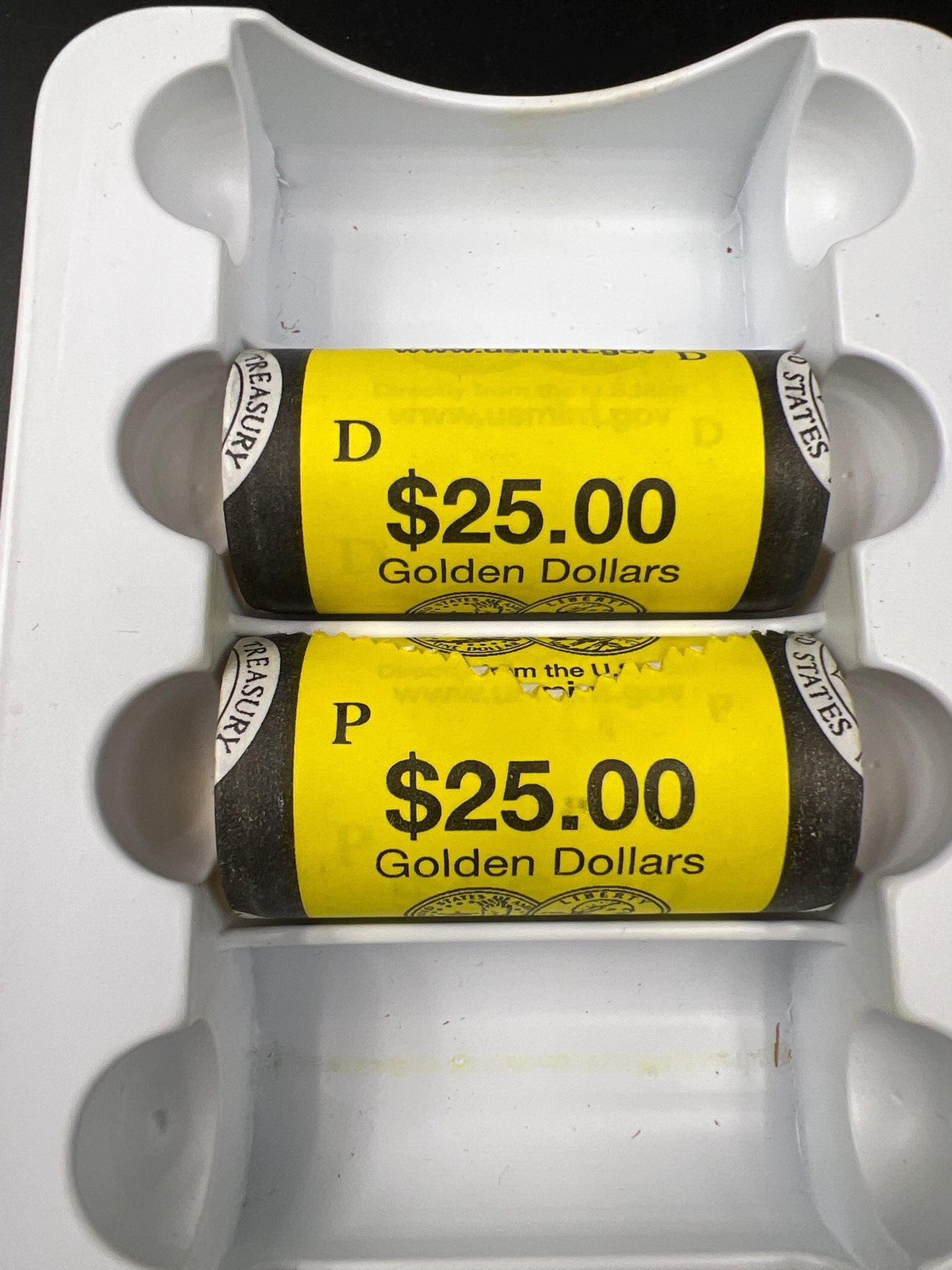 2 Roll Set 2005 P & D Sacagawea Native Dollar 25 Coin BU Unc OBW US Mint Wrapped Rolls - 50 Total Coins