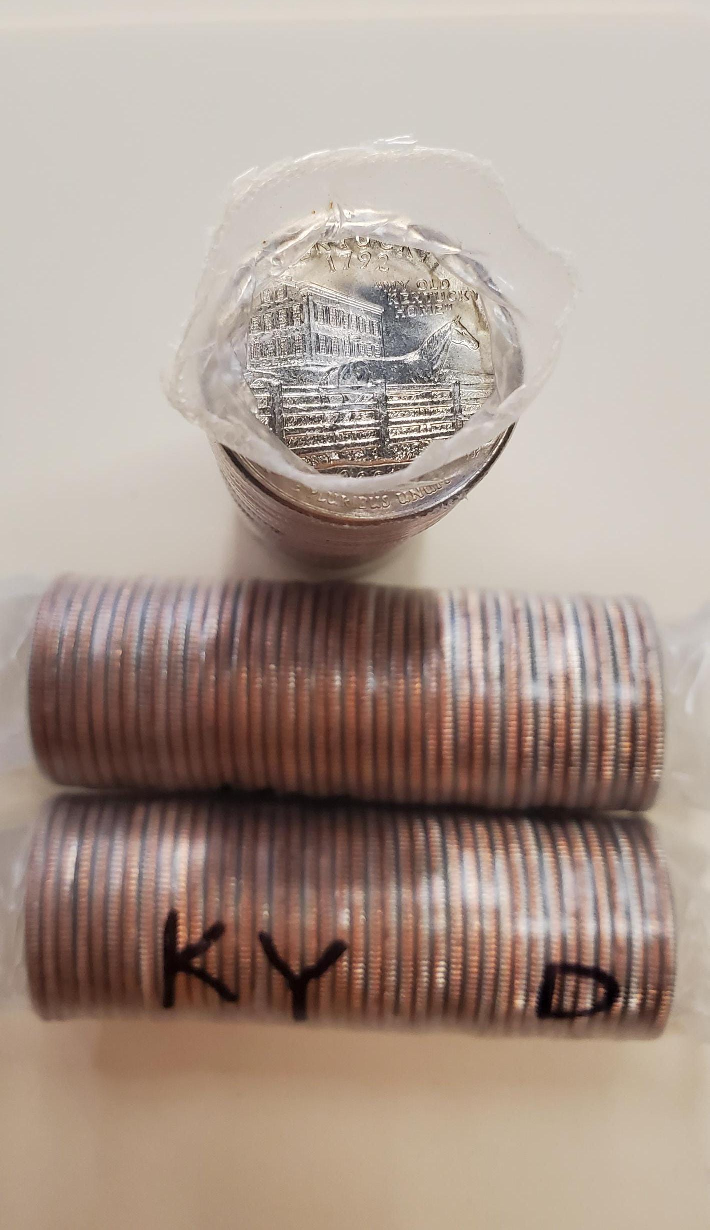 2001 D Kentucky Statehood Quarters Uncirculated Roll in Plastic Wrap 40 coins. Roll per purchase.
