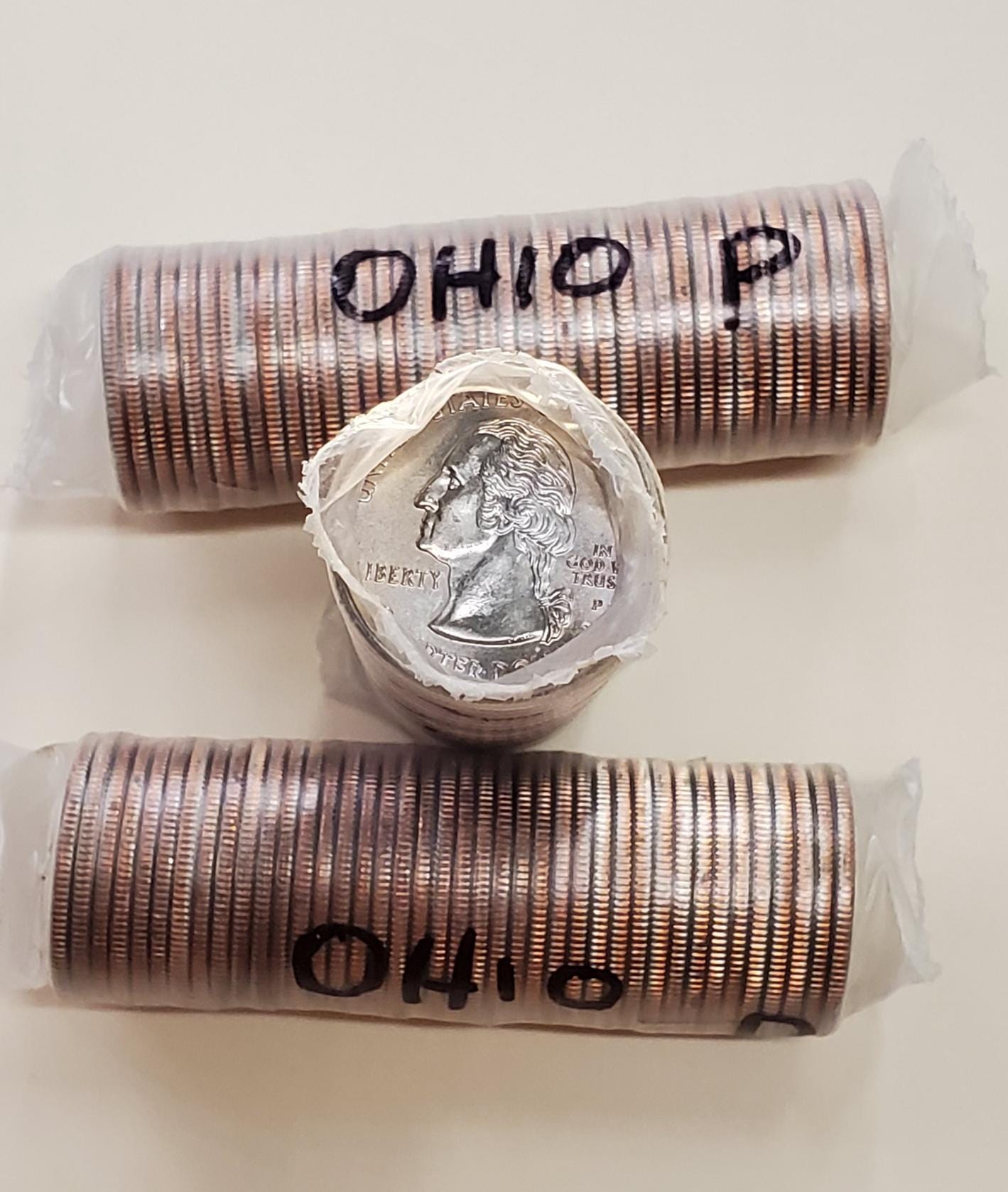 2002 P Ohio Statehood Quarters Uncirculated Roll in Plastic Wrap 40 coins. Roll per purchase