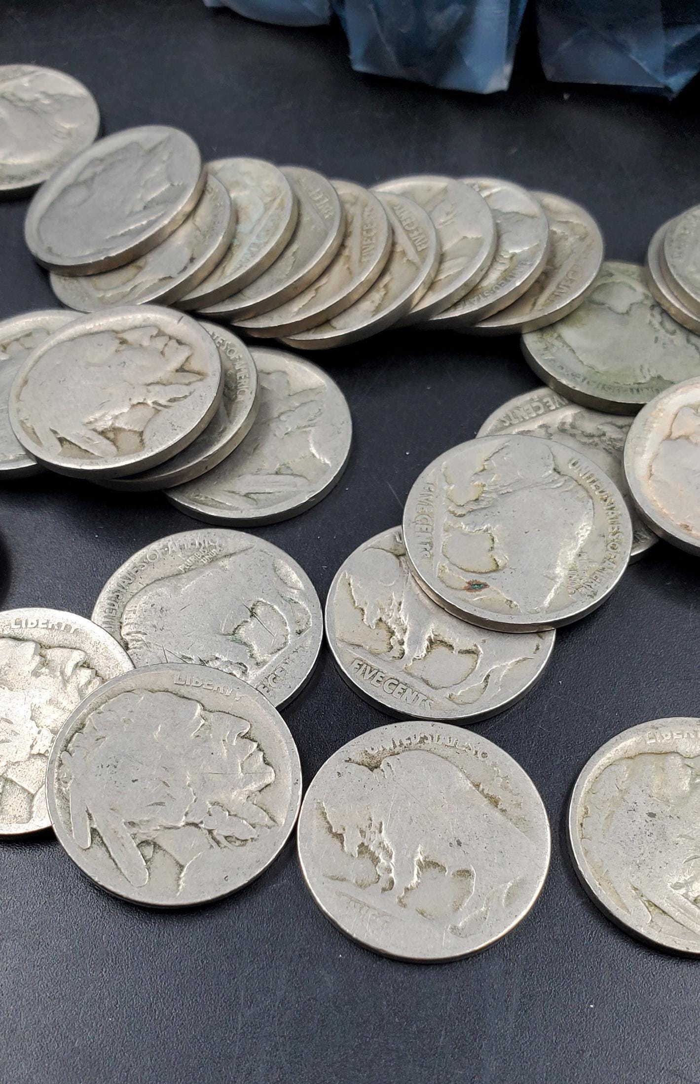 Buffalo Indian Nickel 40 Coin Roll No Date (Dateless) Very Circulated Condition