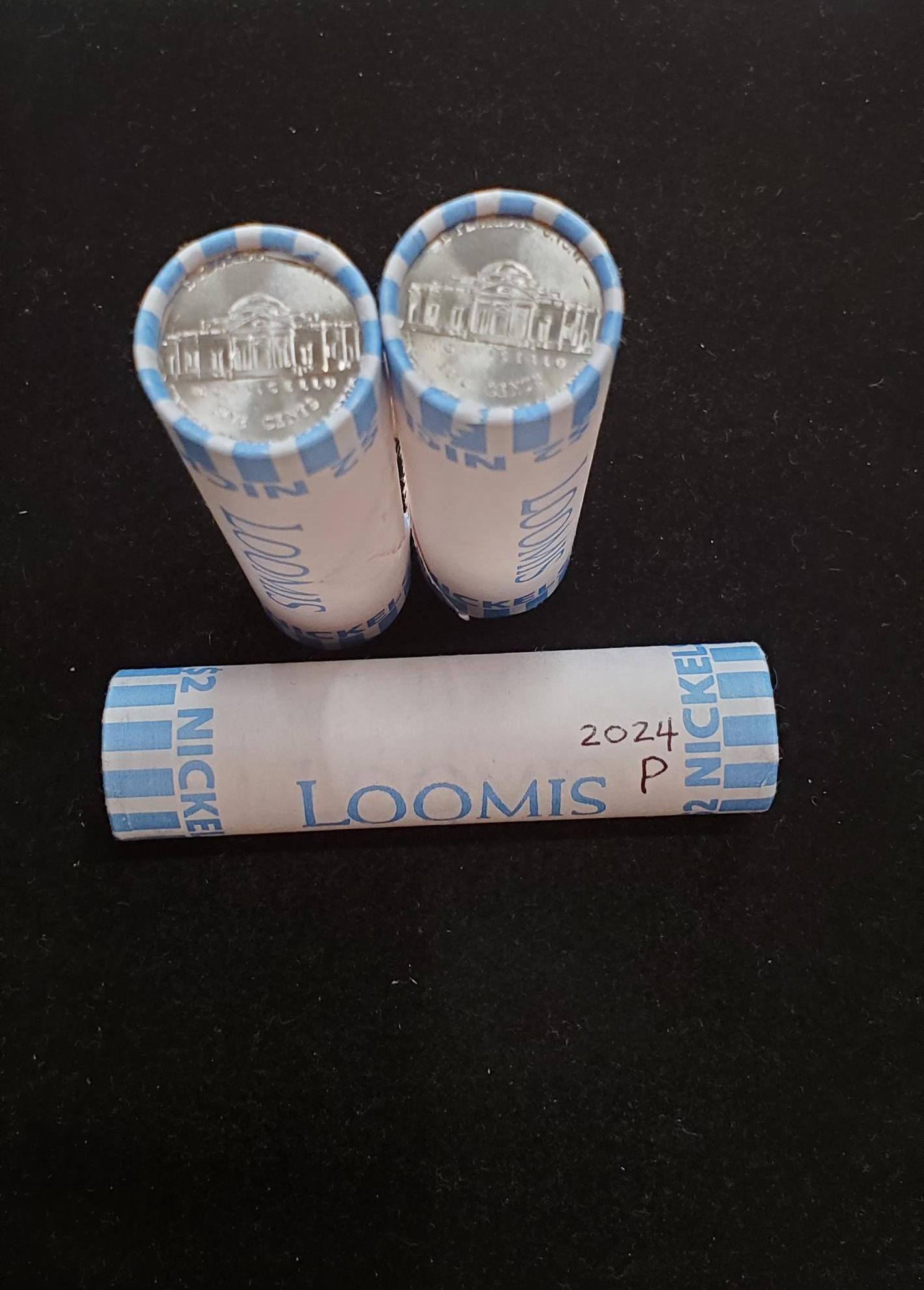 2024 P Jefferson Nickel Uncirculated Roll (40 coin) Original Bank Wrap. Head/Tail