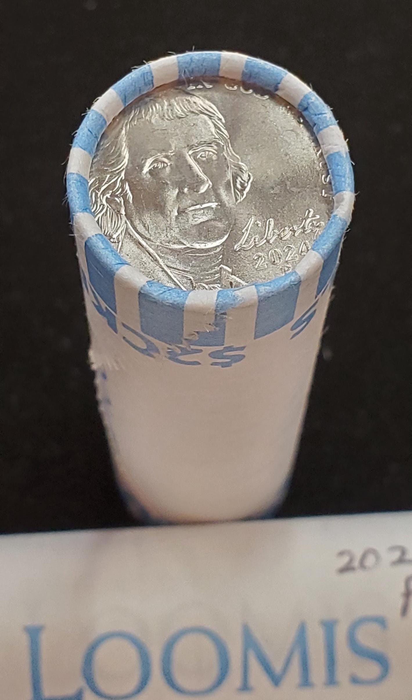 2024 P Jefferson Nickel Uncirculated Roll (40 coin) Original Bank Wrap. Head/Tail