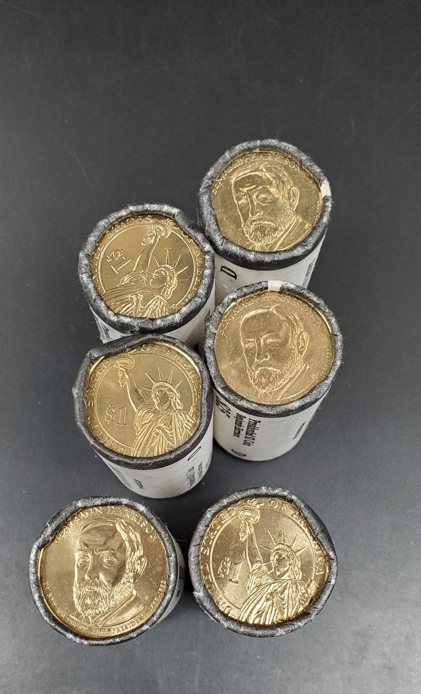 2012 D Benjamin Harrison Presidential Dollar US Mint Roll of 25 Coins Uncirculated Unopened (head or Tail)