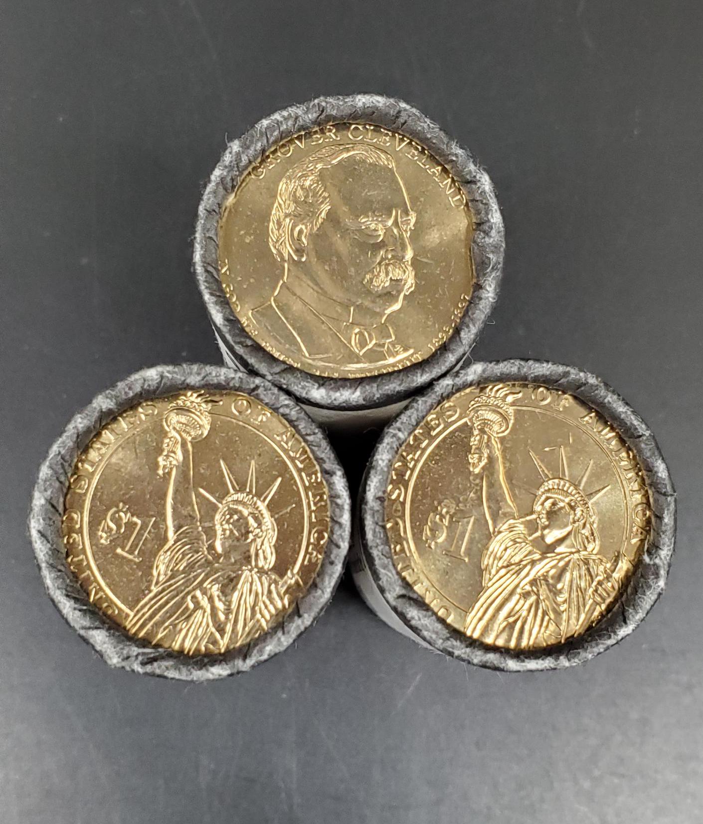 2012 P Grover Cleveland (Second Term) Presidential Dollar US Mint Roll of 25 Coins Uncirculated Unopened (Head or Tail)