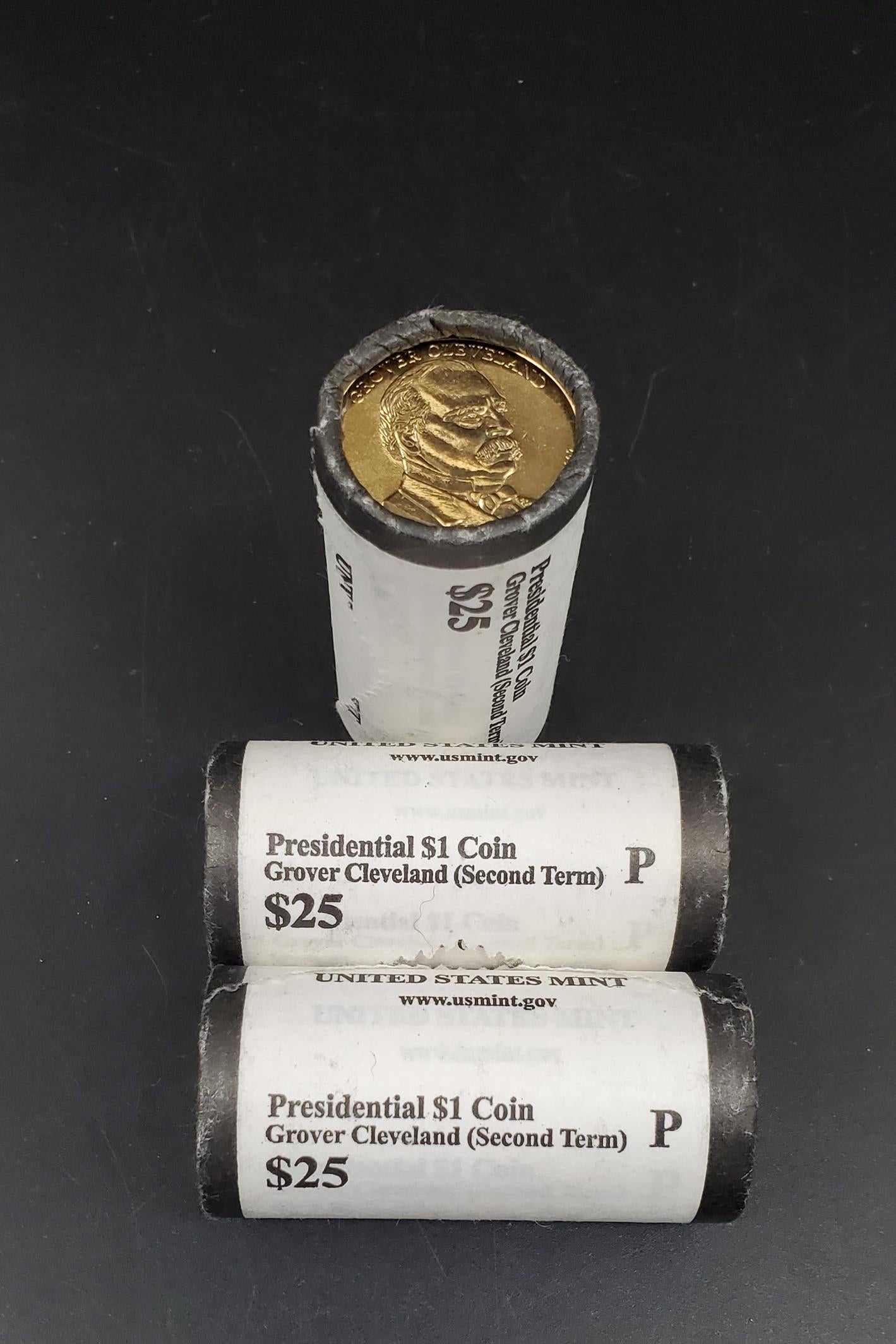 2012 P Grover Cleveland (Second Term) Presidential Dollar US Mint Roll of 25 Coins Uncirculated Unopened (Head or Tail)