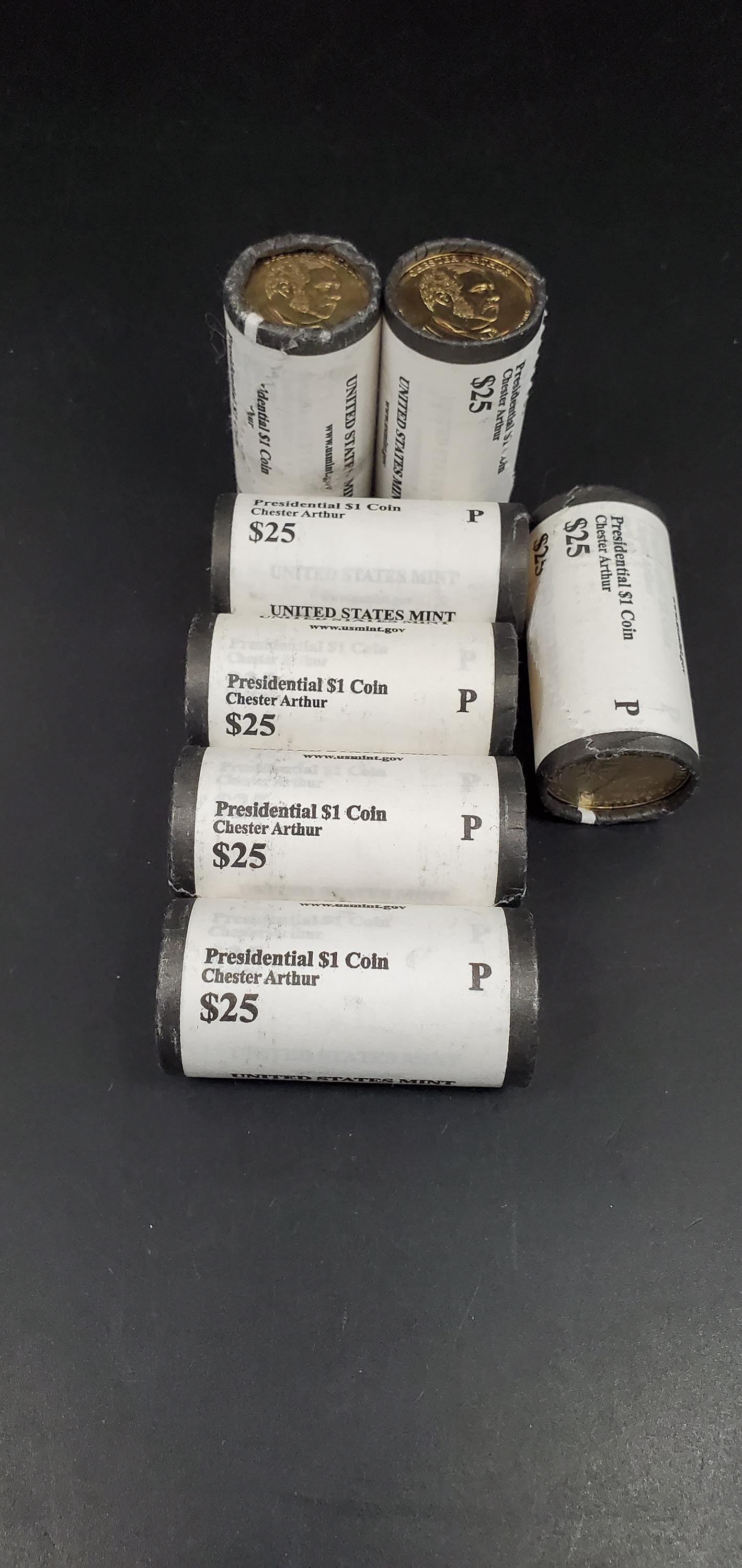 2012 P Chester Arthur Presidential Dollar US Mint Roll of 25 Coins Uncirculated Unopened HEAD or TAIL