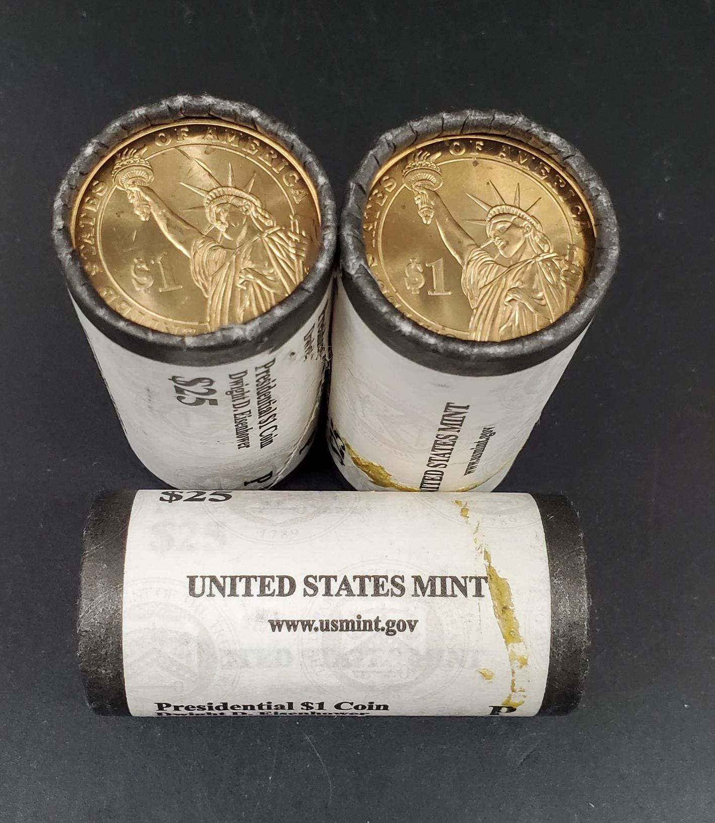 2015 P Dwight Eisenhower Presidential Dollar US Mint Roll of 25 Coins Uncirculated Unopened (Head or Tail)