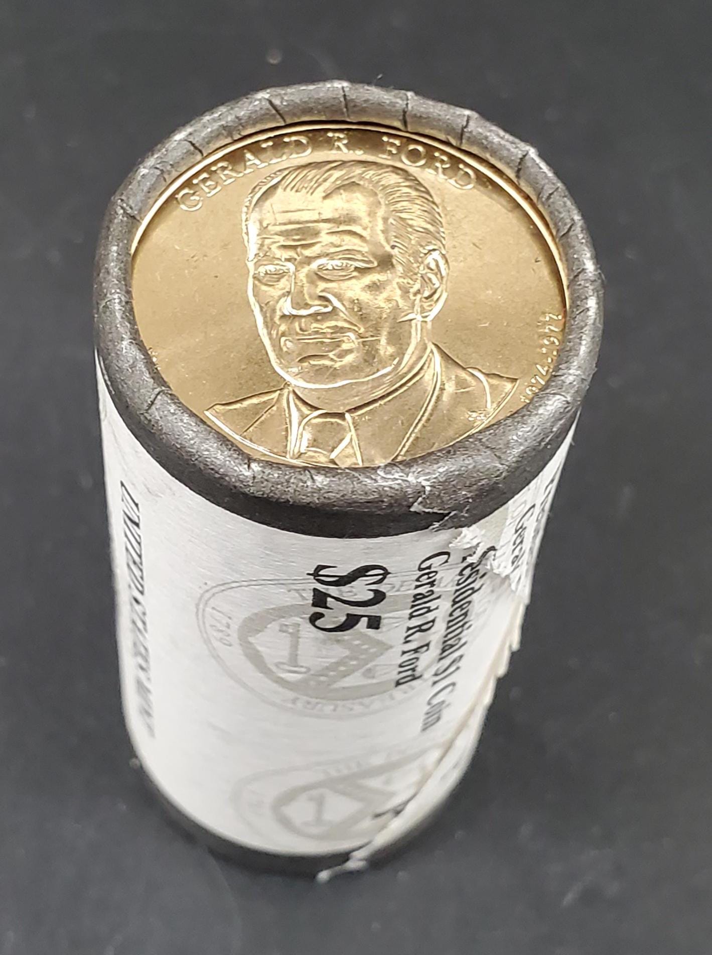 2016 P Gerald R. Ford Presidential Dollar US Mint Roll of 25 Coins Uncirculated Unopened HEAD or TAIL