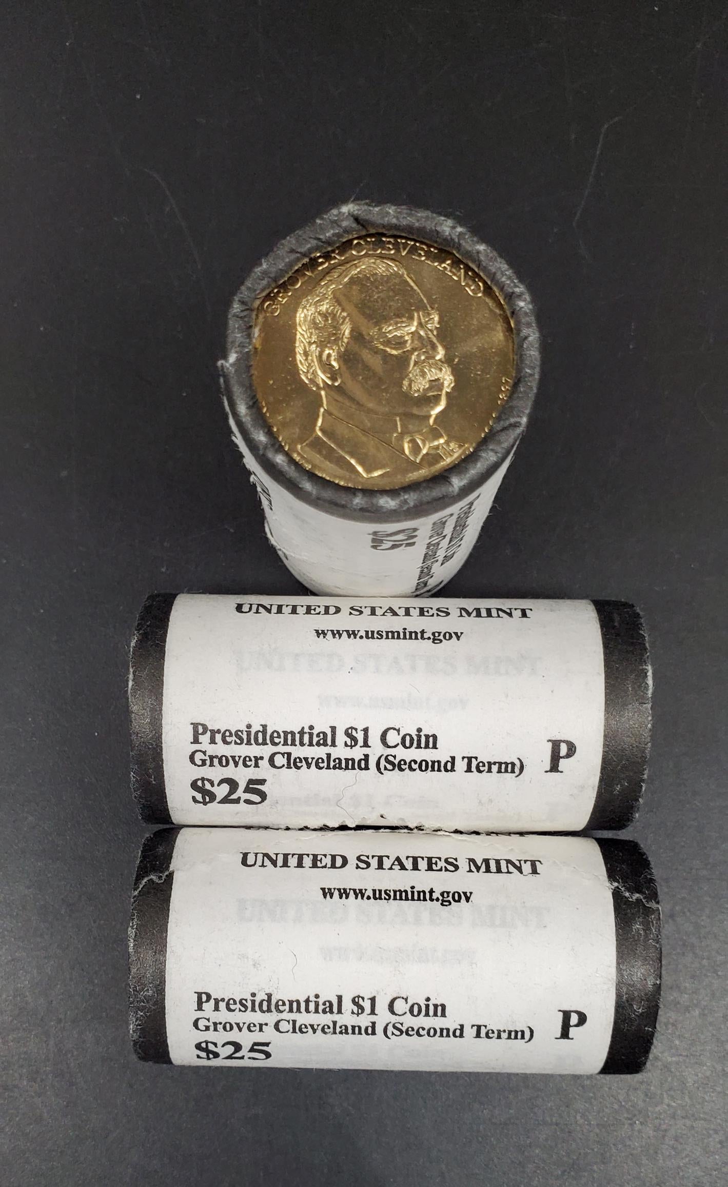 2012 P Grover Cleveland (Second Term) Presidential Dollar US Mint Roll of 25 Coins Uncirculated Unopened (Head or Tail)