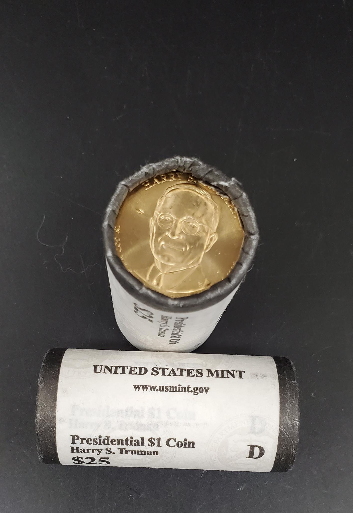 2015 D Harry S Truman Presidential Dollar US Mint Roll of 25 Coins Uncirculated Unopened HEAD or TAIL
